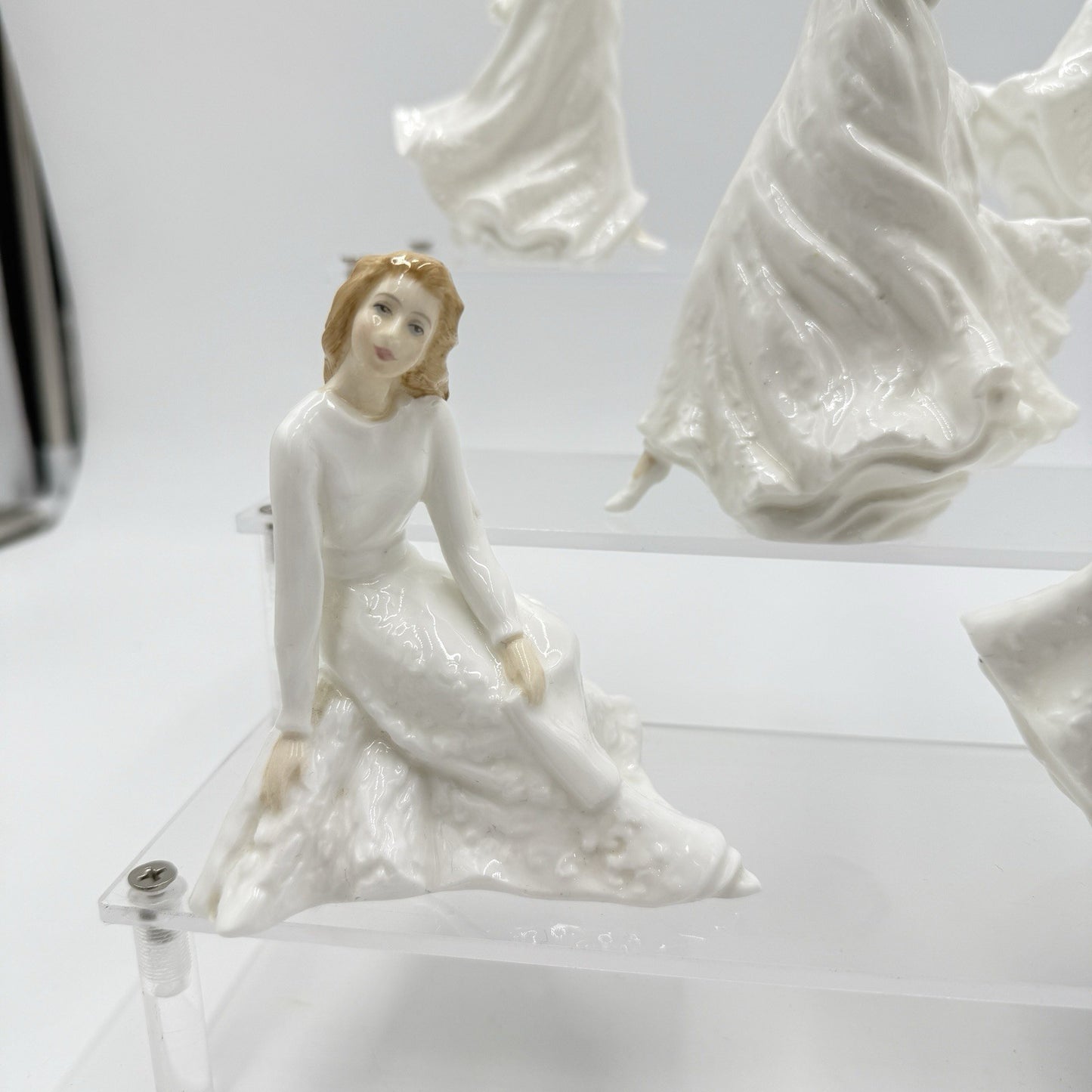 Royal Doulton Porcelain England White Ladies By A. Maslankowski Figurines Set