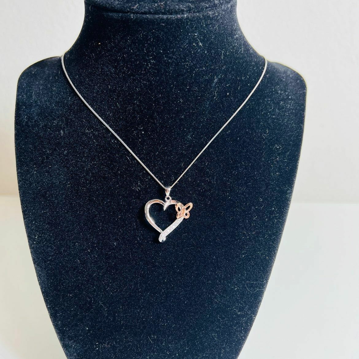 Necklace Women's Jewelry Butterfly Diamond Heart Sterling Silver