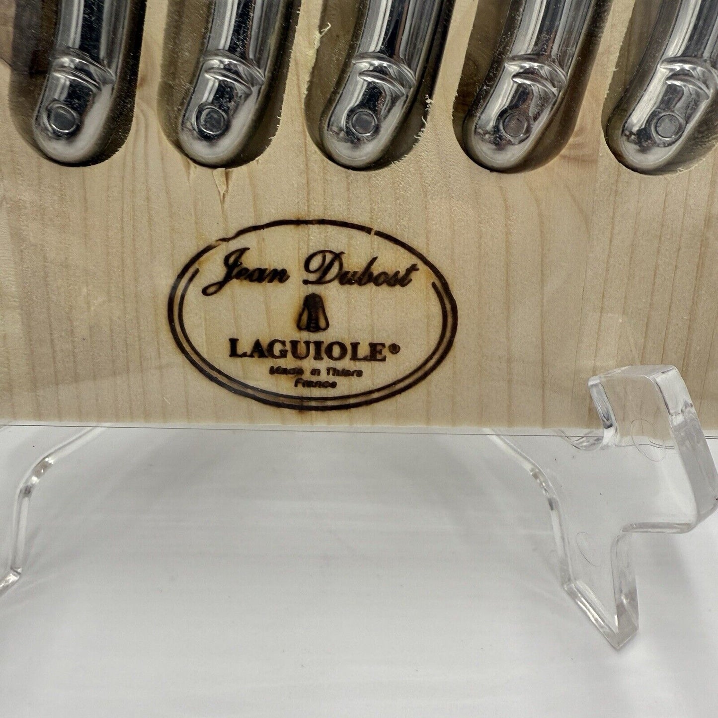 Set of 6 authentic French Jean Dubost Laguiole steak knives stainless