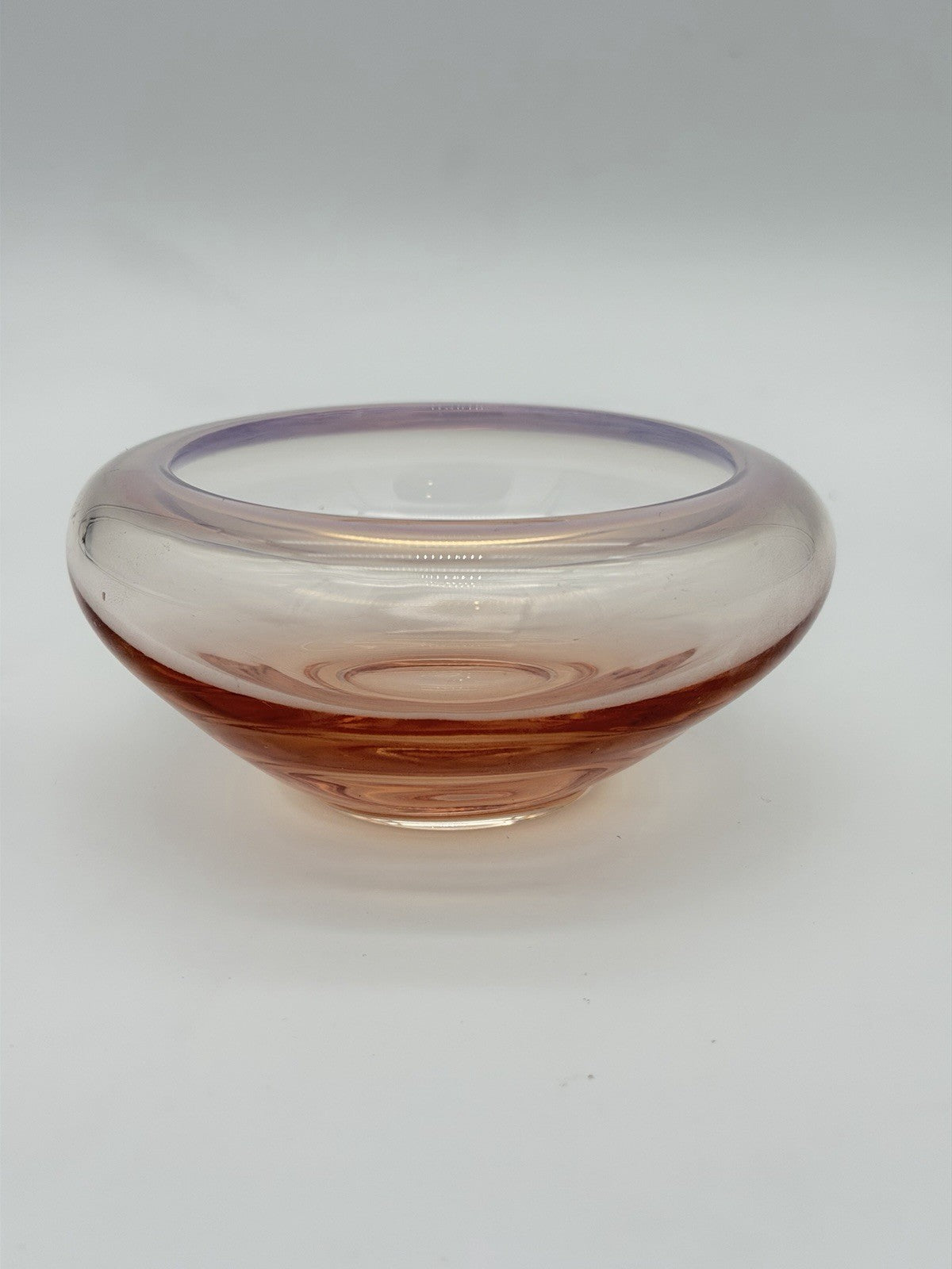 Fostoria Art Glass Seascape Coral Sand Pink Opalescent Cupped Bowl Votive