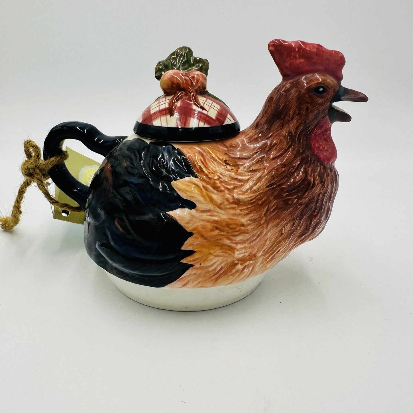 Tracy Porter Stoneware Rooster & Carrots Tea Pot 5in Stonehouse Farm Collectio