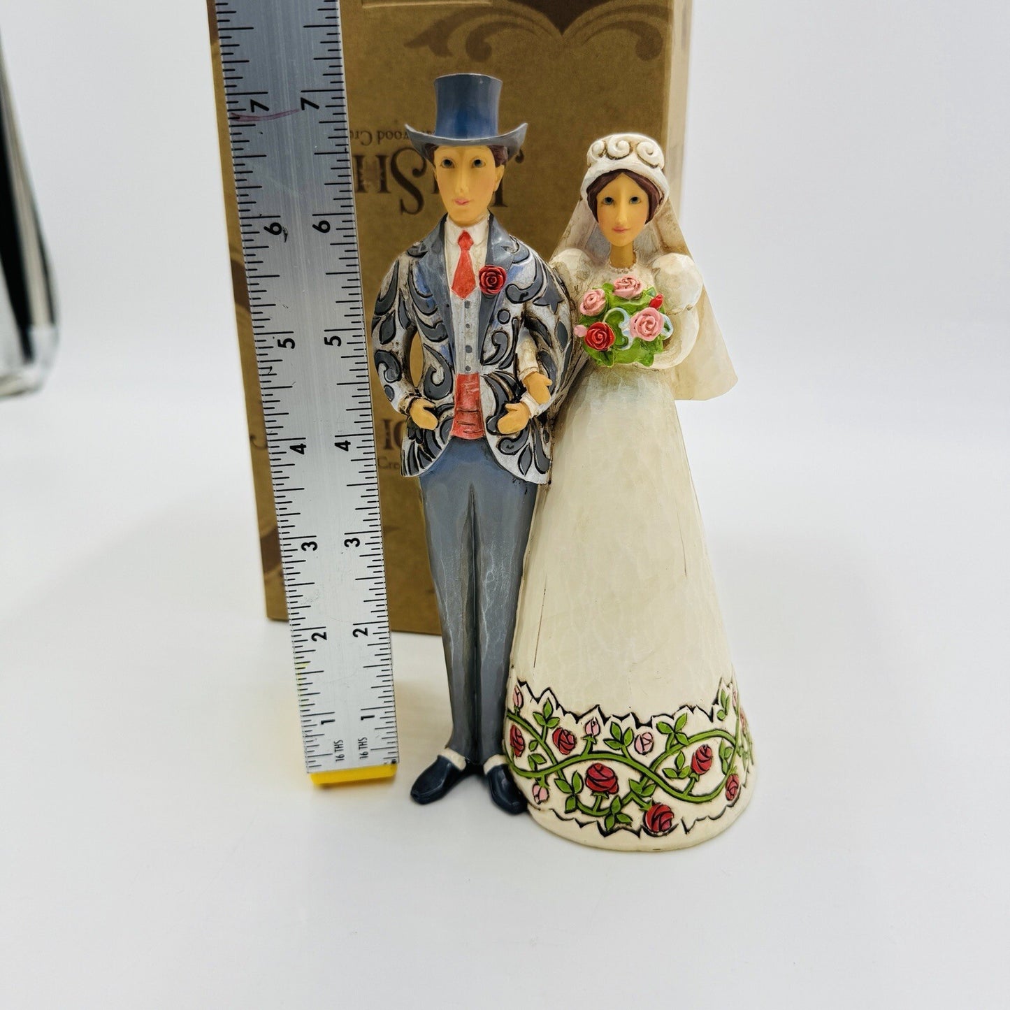 Jim Shore Heartwood Creek Bride and Groom Cake Topper 2006 Figurine 7in Boxed