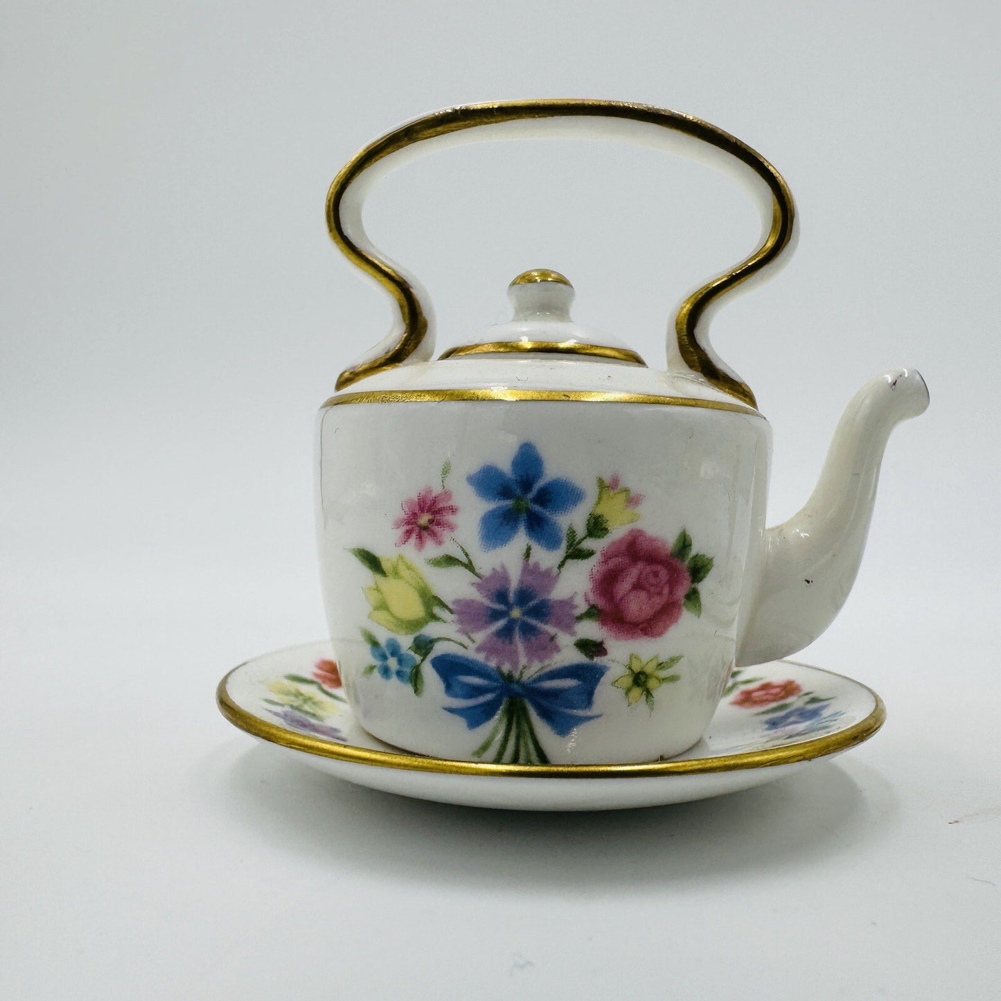 Spode Miniatures Teapot Plate 2 Tier Serving Tray Miniatures 2in Rare Vintage