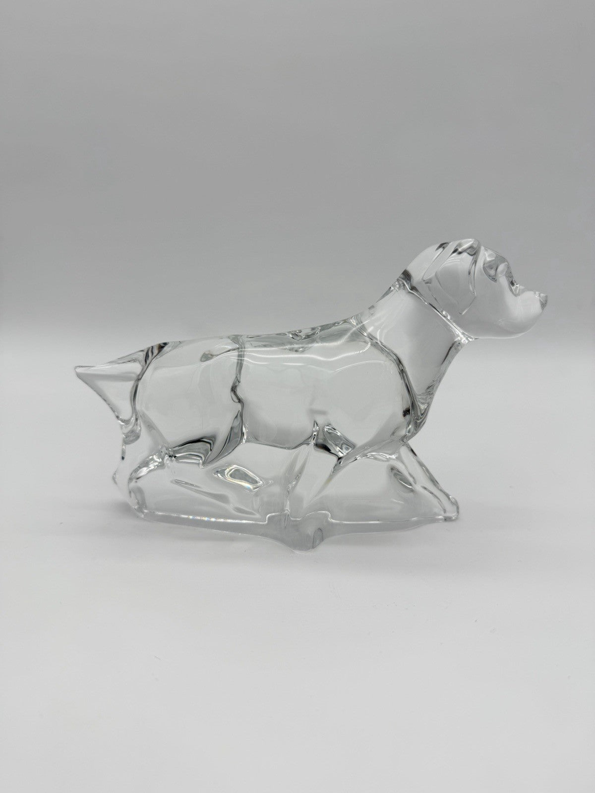 Baccarat France Crystal Clear Dog Labrador Retriever Figurine (Flawed)