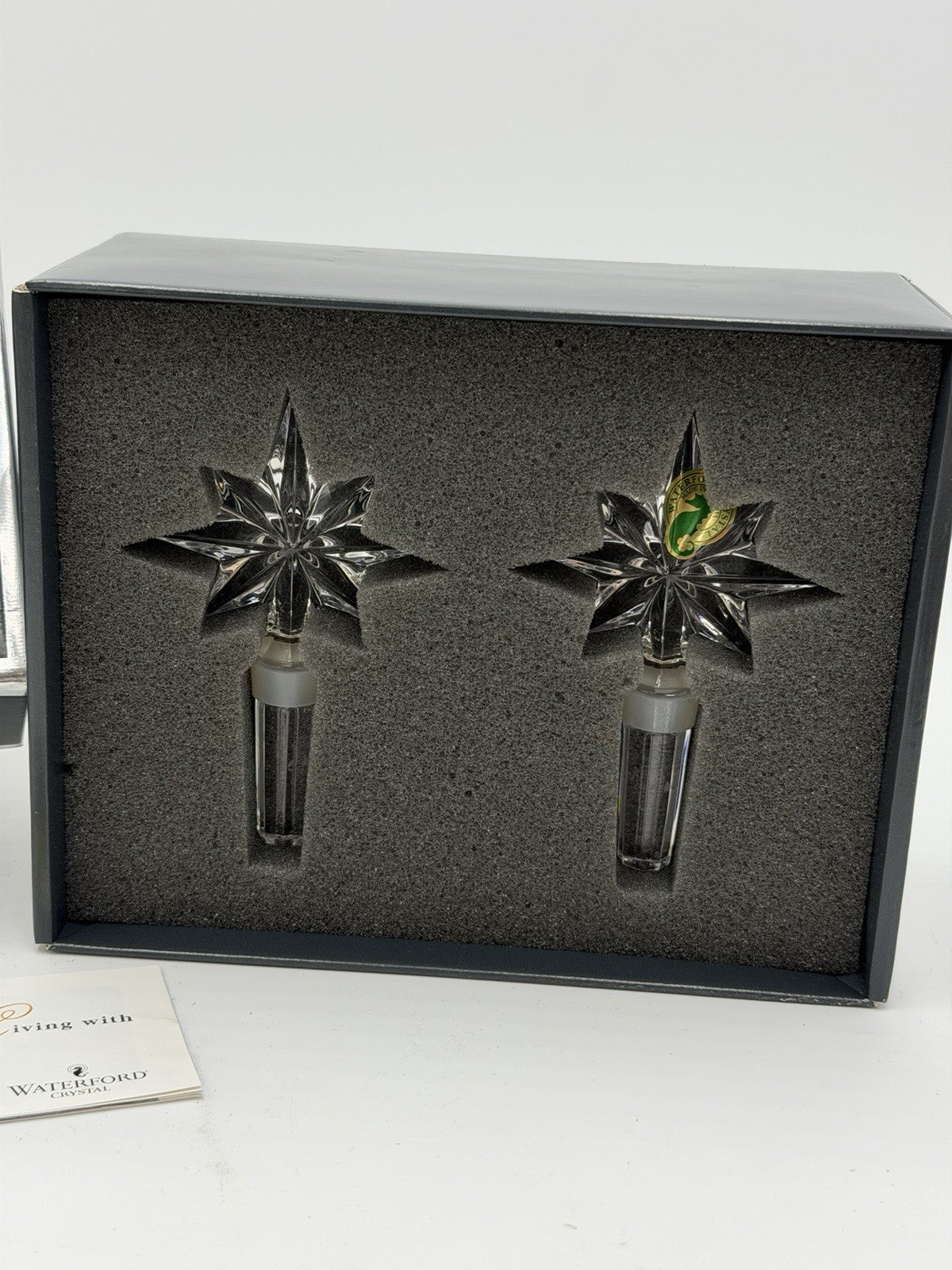 Waterford Crystal Austria congratulations Stopper Star Set 2 Boxed COA