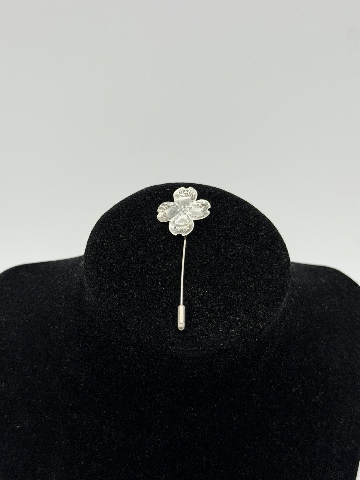 Vintage Stuart NYE Sterling Silver 925 Dogwood Flower Lapel Pin Early NYE 2-1/4"