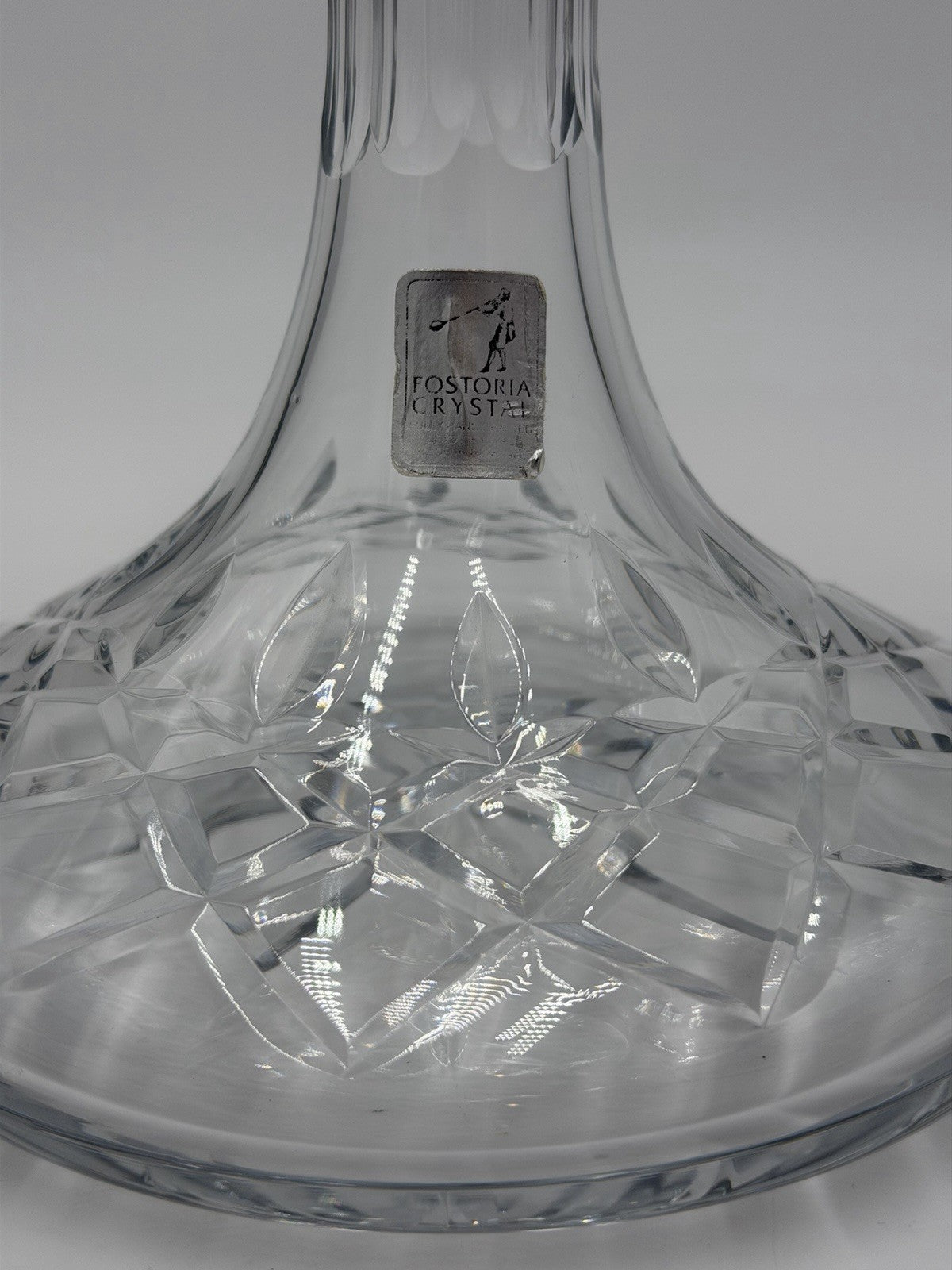 Rare Fostoria Crystal American Lead Wine Decanter W/stopper & Original Sticker