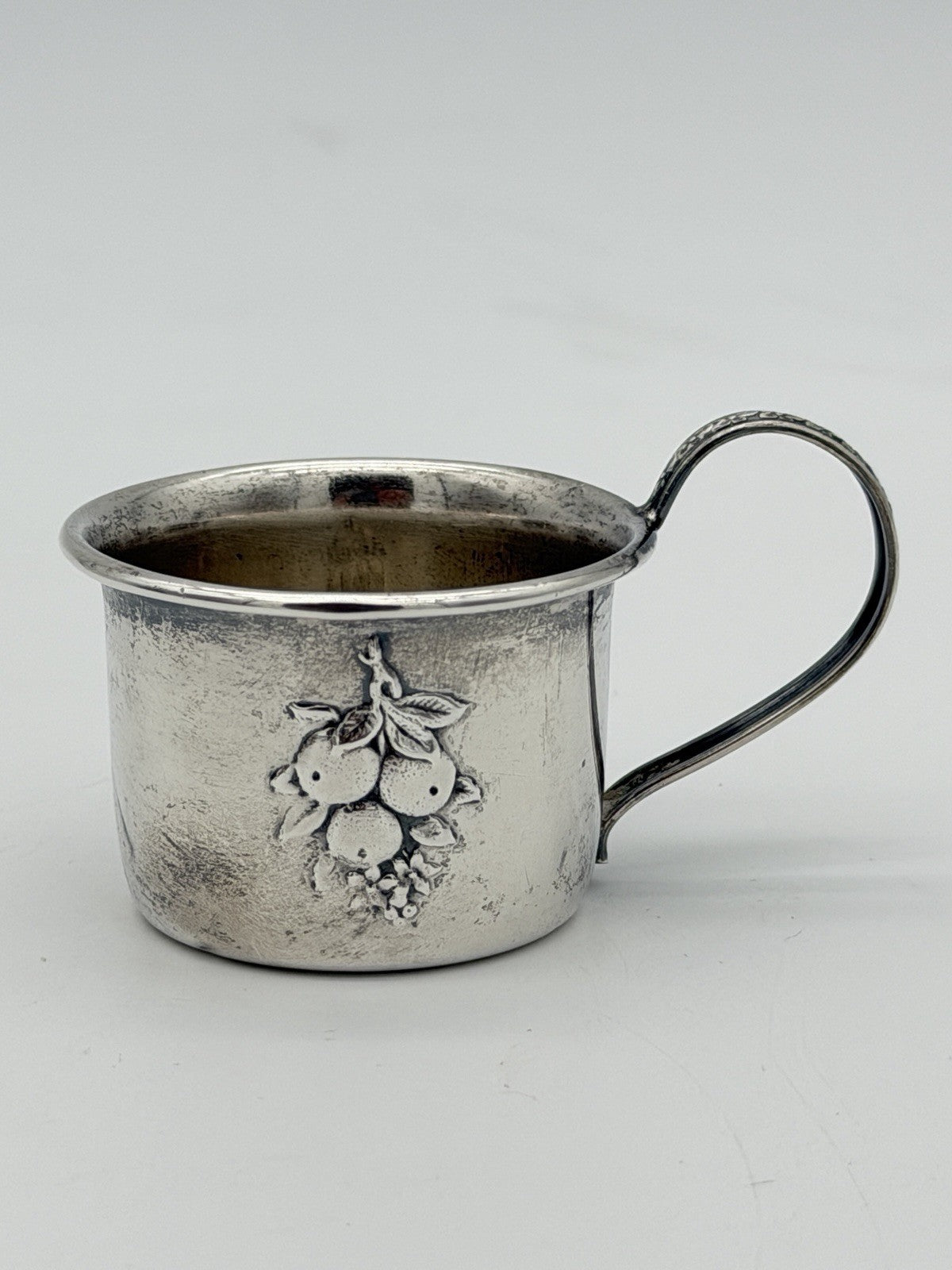 Antique Sterling Silver Webster Baby Cup Repousse Fruit Pattern 16.44 No Mono
