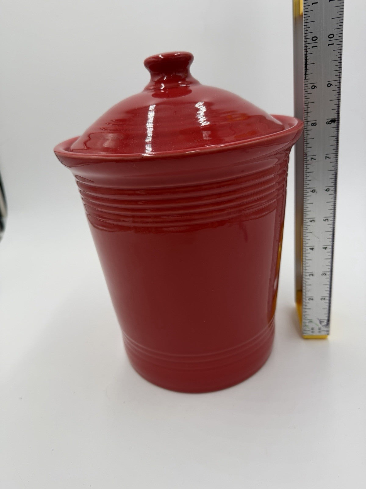 Fiesta Ware USA Homer Laughlin Fiestaware 10" Large Red Canister W/Lid Scarlet