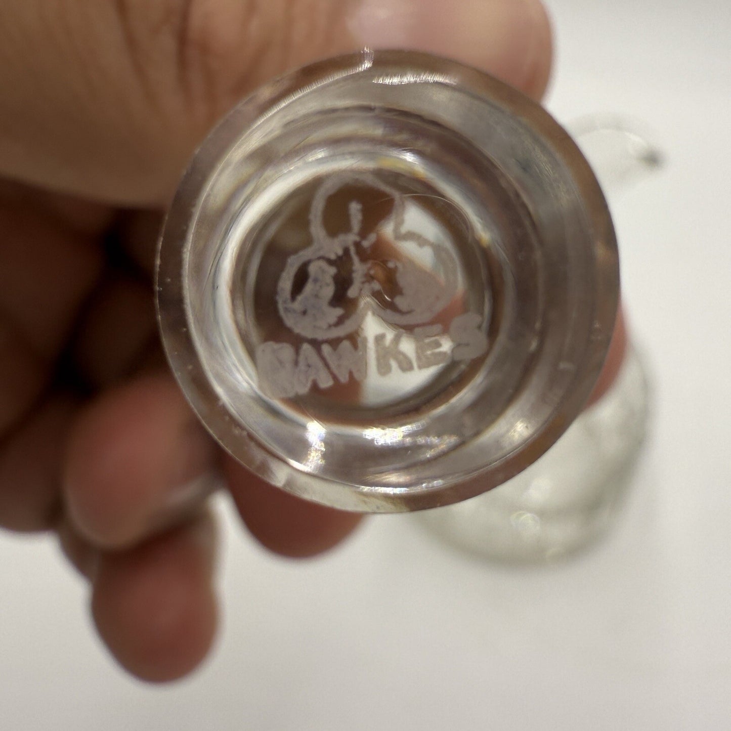 Antique Hawkes Etched Oil & Vinegar pitcher W/ Glass Stopper Rare Signed 5.5in