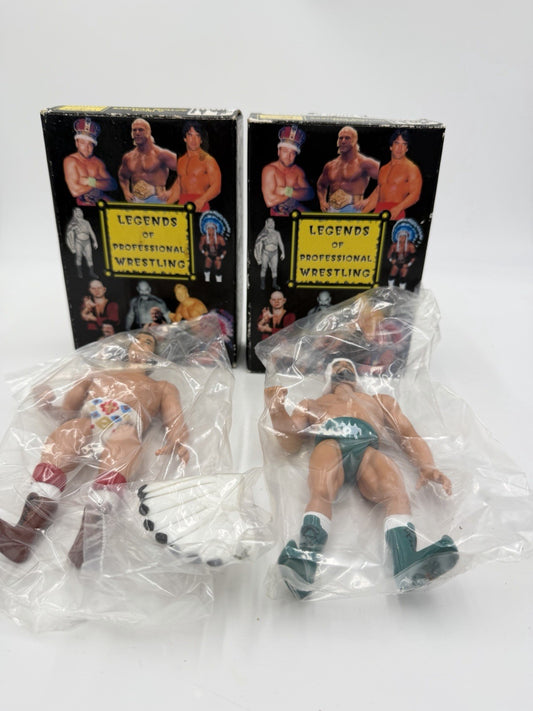 Vintage Legends Of Professional Wrestling Action Figurines Chief Jay & The Shiek