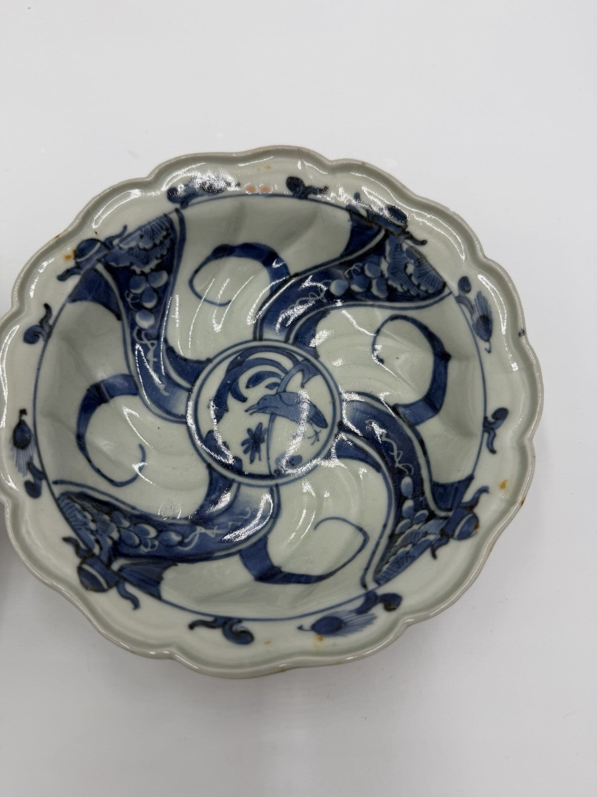 Antique lobed Japanese Imari Arita bowl 1760-90 handpainted #5040A