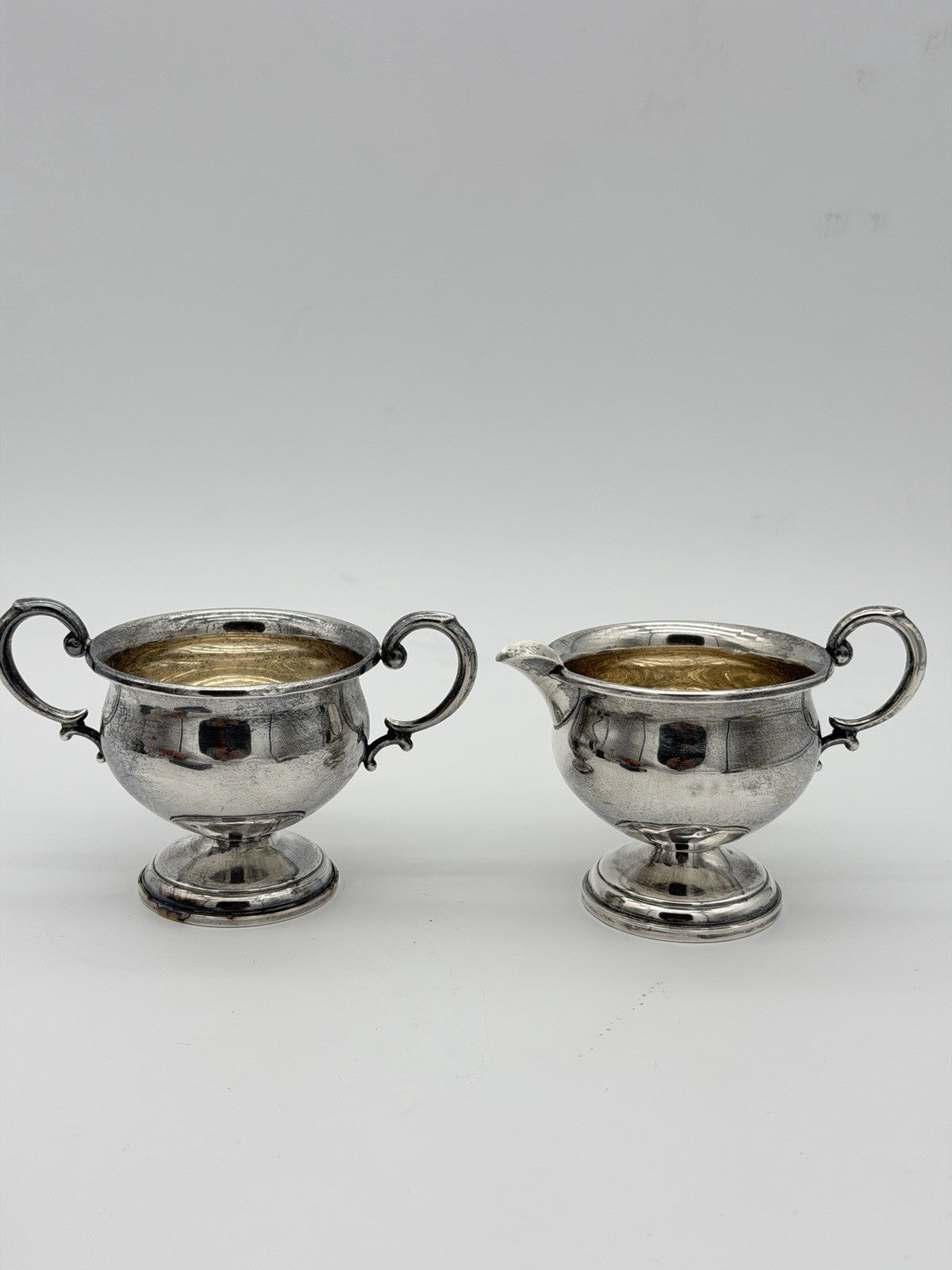 Sterling Hollowware by Hamilton Silver Sugar & Creamer Bowls 925 Silver Antique