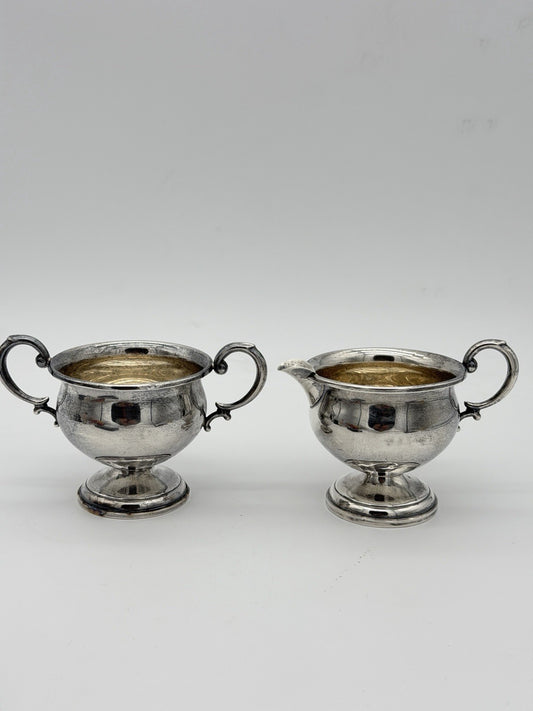 Sterling Hollowware by Hamilton Silver Sugar & Creamer Bowls 925 Silver Antique