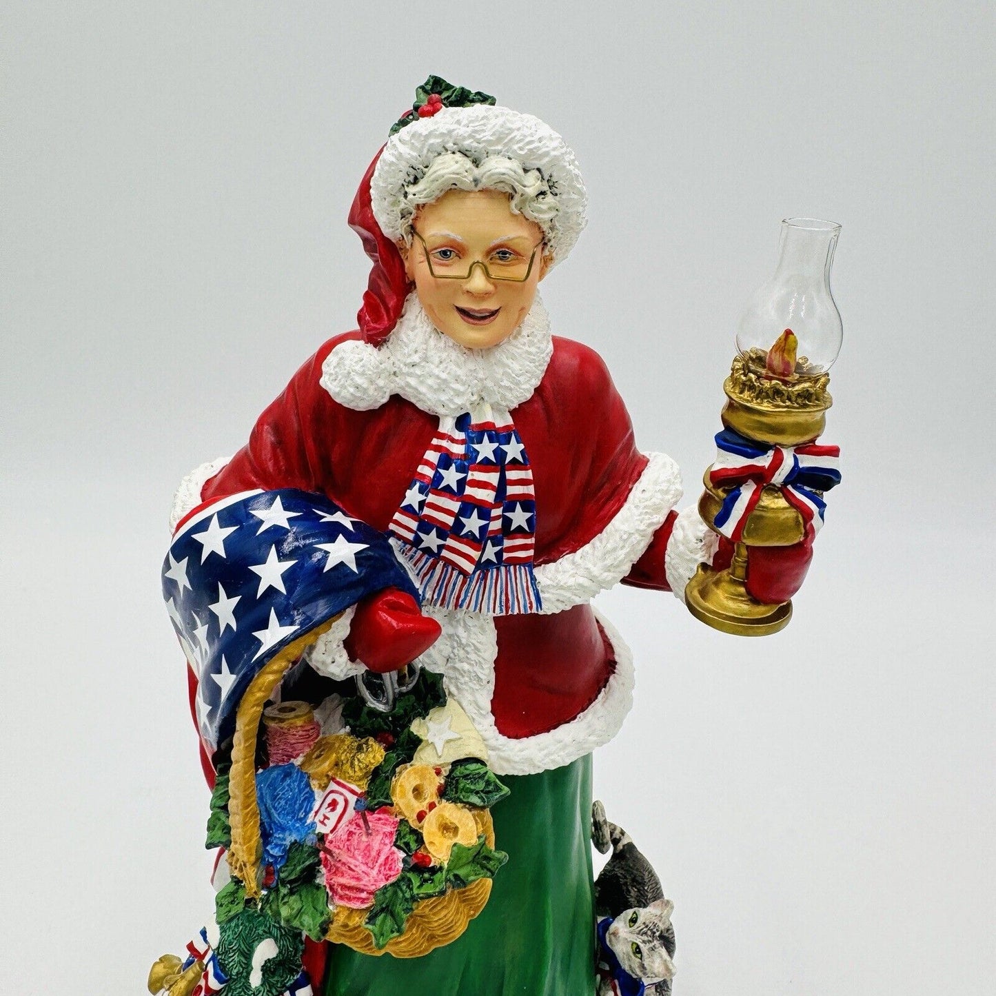 The Danbury Mint Mrs Claus Christmas Star Spangled Patriotic American Figurine