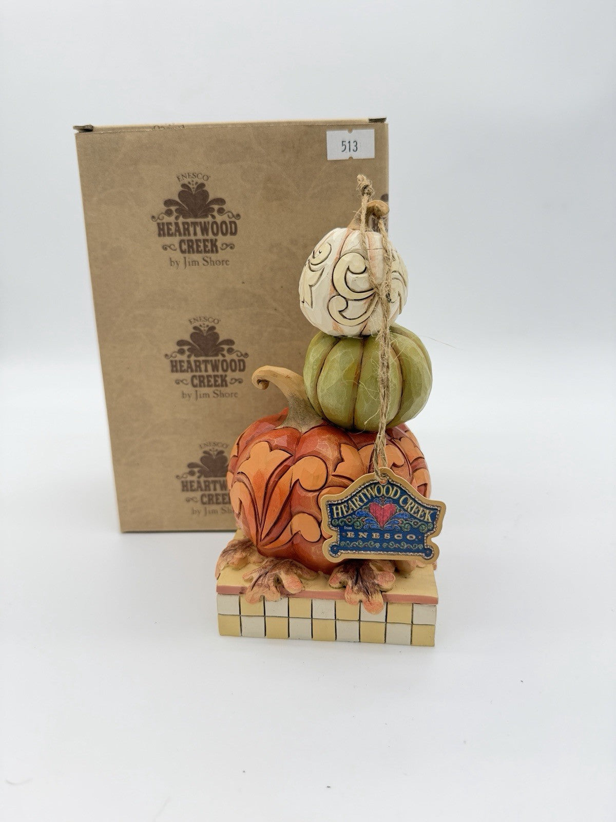 Jim Shore Pumpkin Spice and Everything Nice Stacked Pumpkins W/Box Figurine