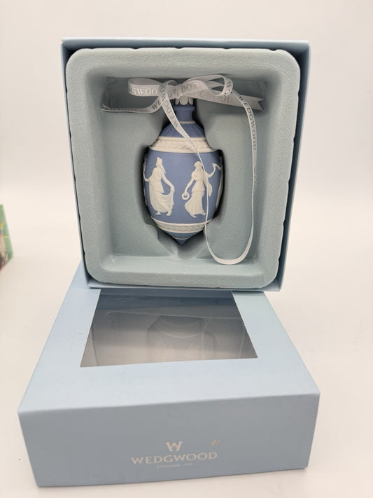 Wedgwood Jasperware Dancing Hours Blue/white Christmas Ornament