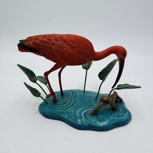 The Danbury Mint Scarlet Hunter Ibis Bird Figurine By Jeff Rechin 4” X 6” Nature
