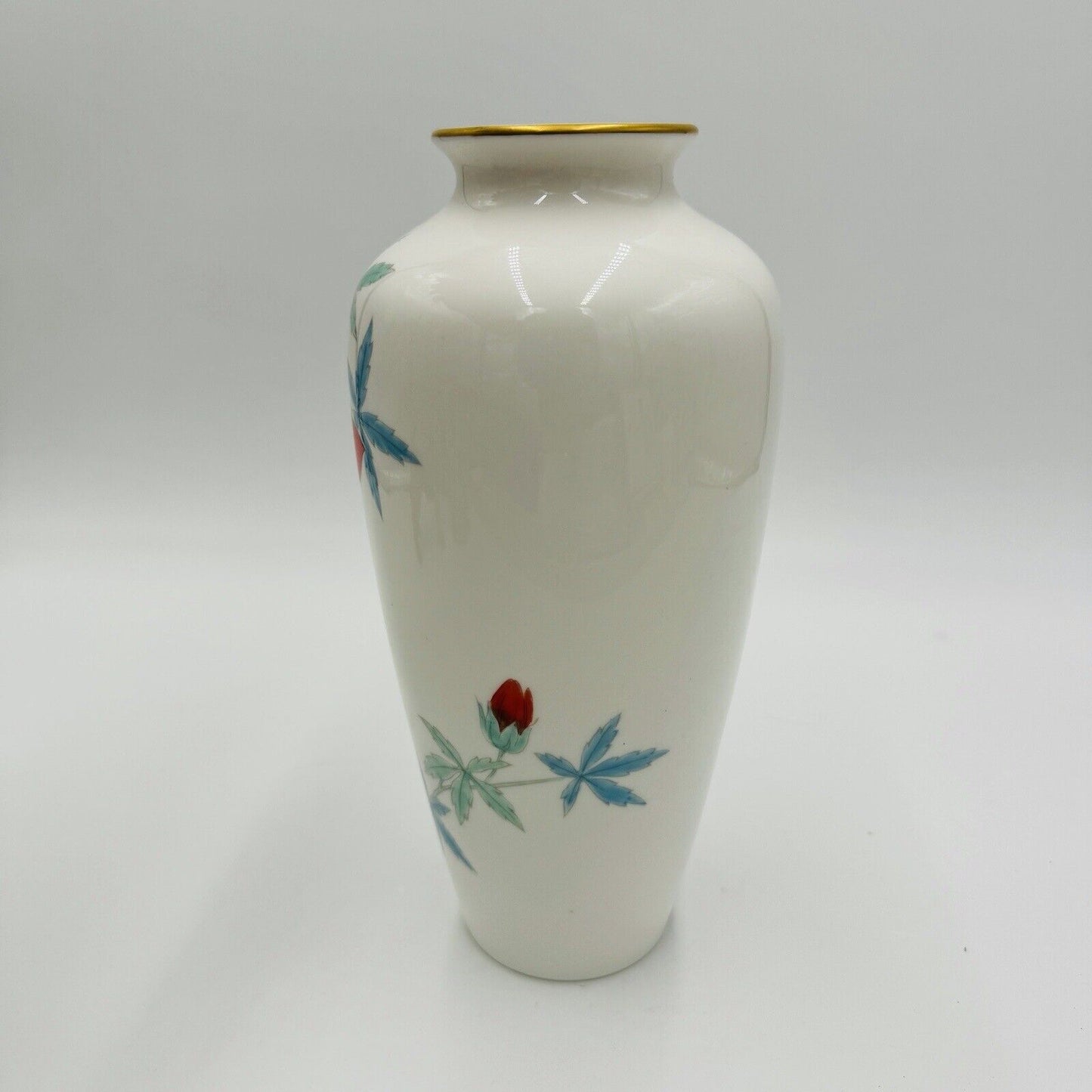 Noritake china Nippon toki kaisha vase with habiscus floral porcelain 8.5in