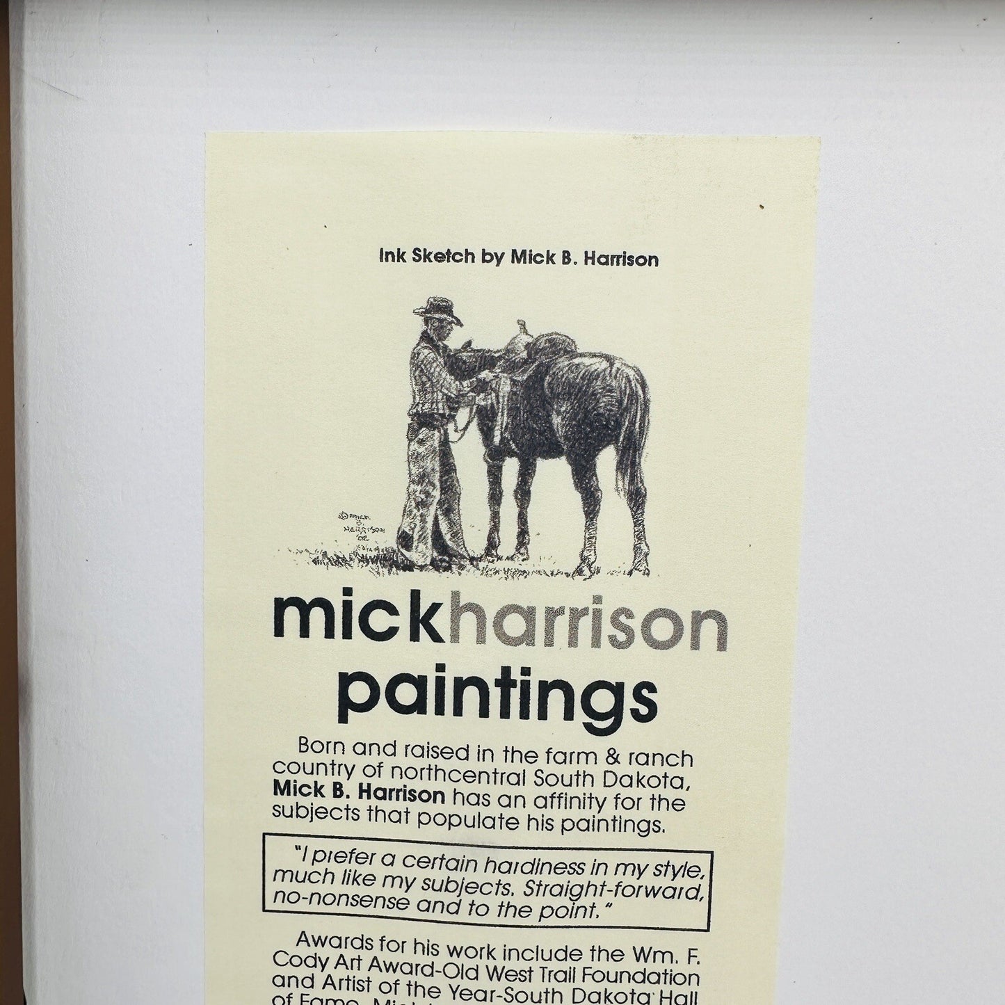 Mick B. Harrison Horses Print Frame Dash For The Cottonwoods Signed COA Wall Art