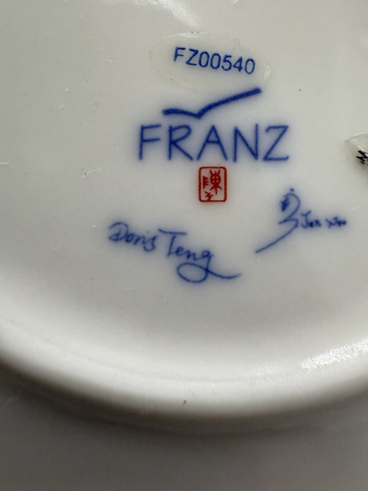 Rare FRANZ Fine Porcelain Giraffe DESSERT PLATE Jungle Beauties Collection 6.25