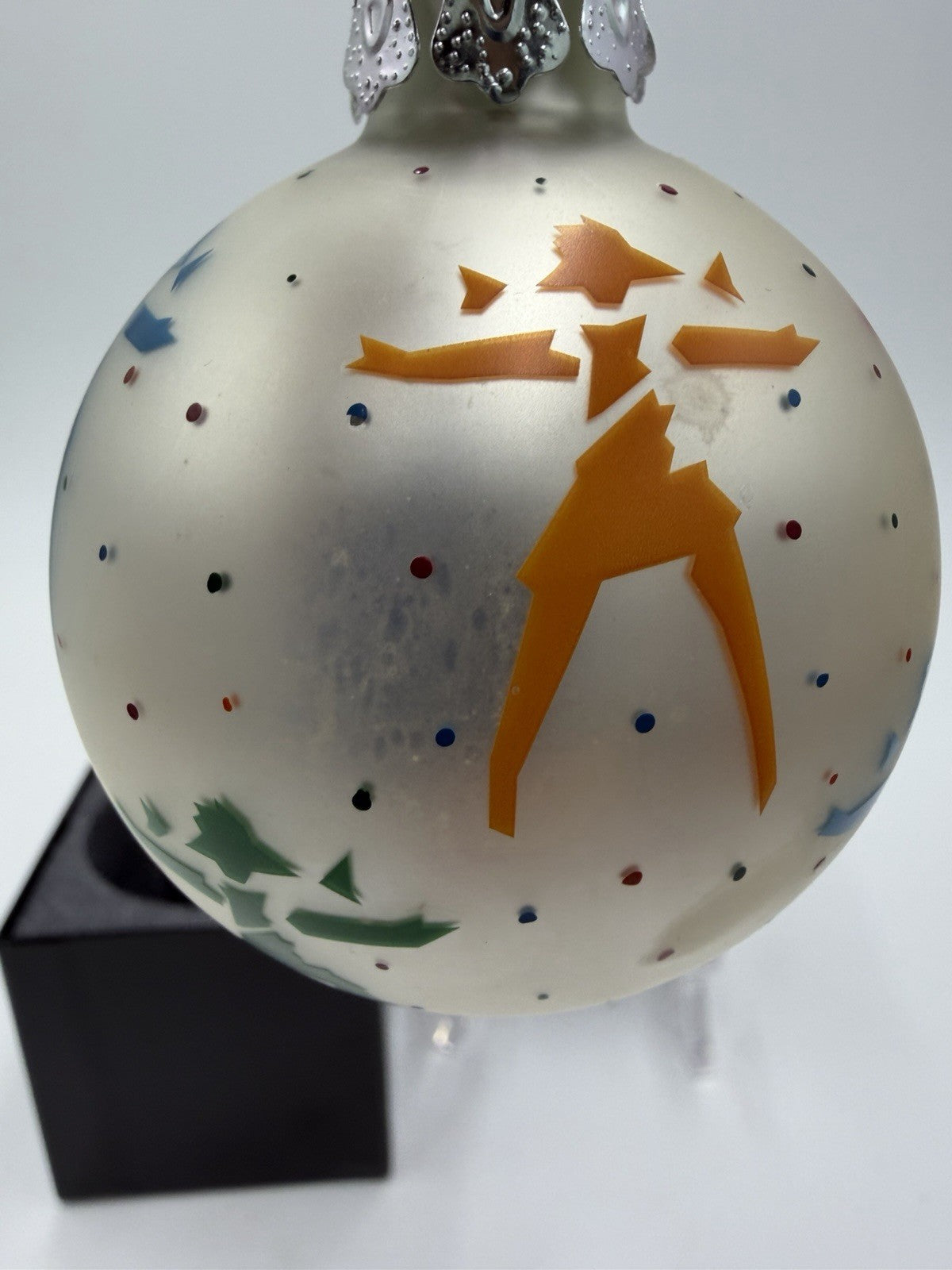 American Girl Today 1999 Silver Ball Art Glass Ornament AGTO1 Retired W/Box Vtg