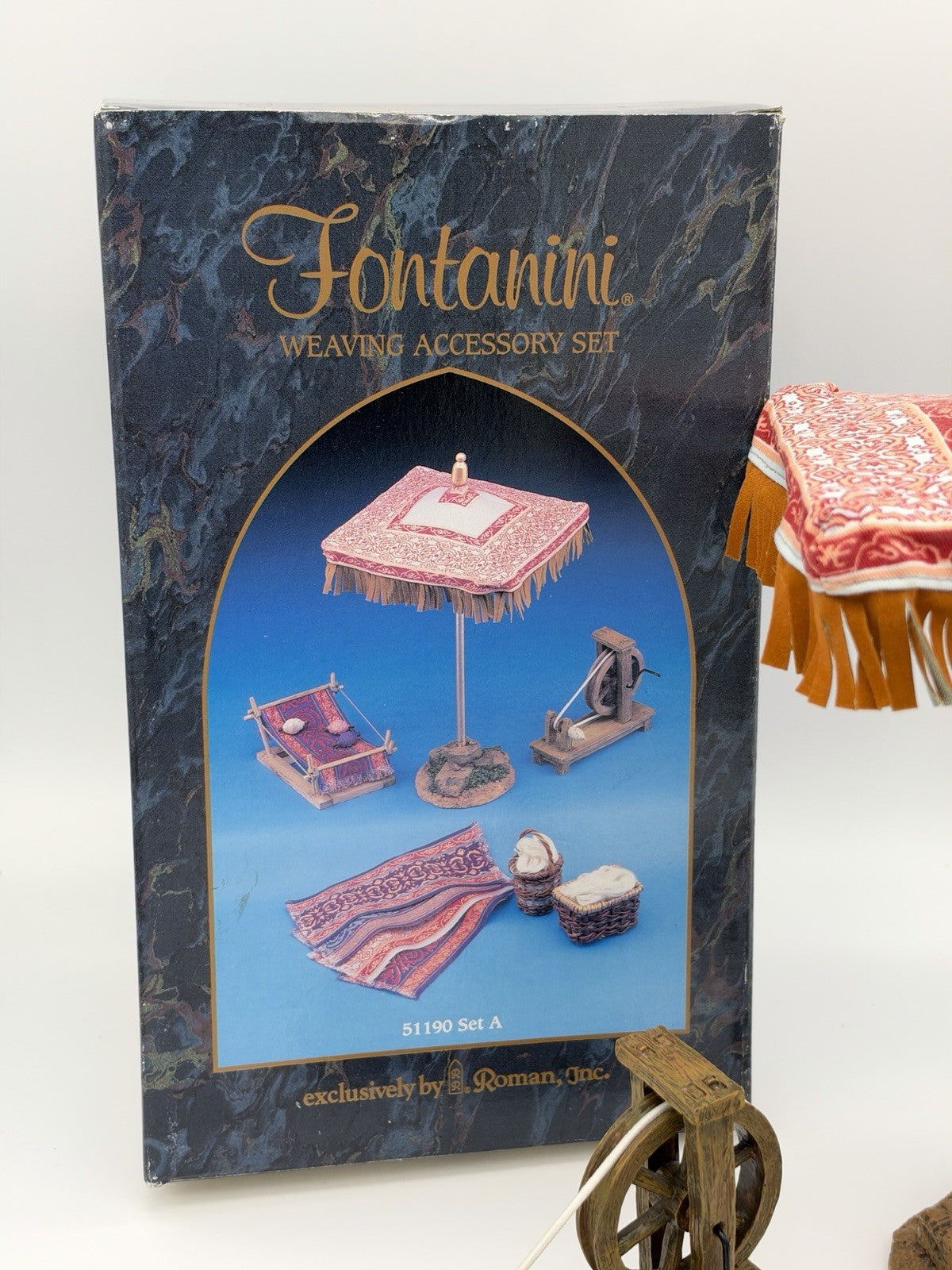 Fontanini Italy Weaving Accessory Set Figurine Nativity Village Town 6 Pcs Rare