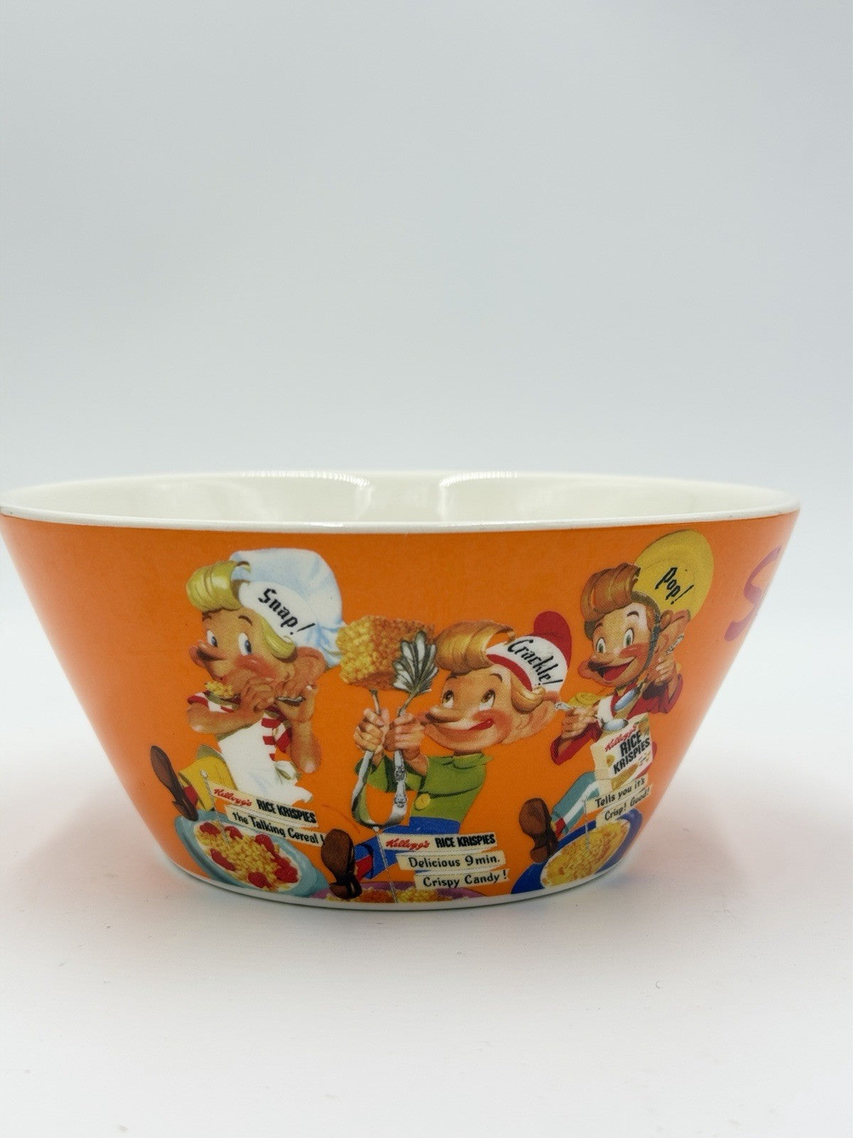 Vintage Kellogg's Rice Krispies Collectable Bowl Swell Dish Orange Porcelain