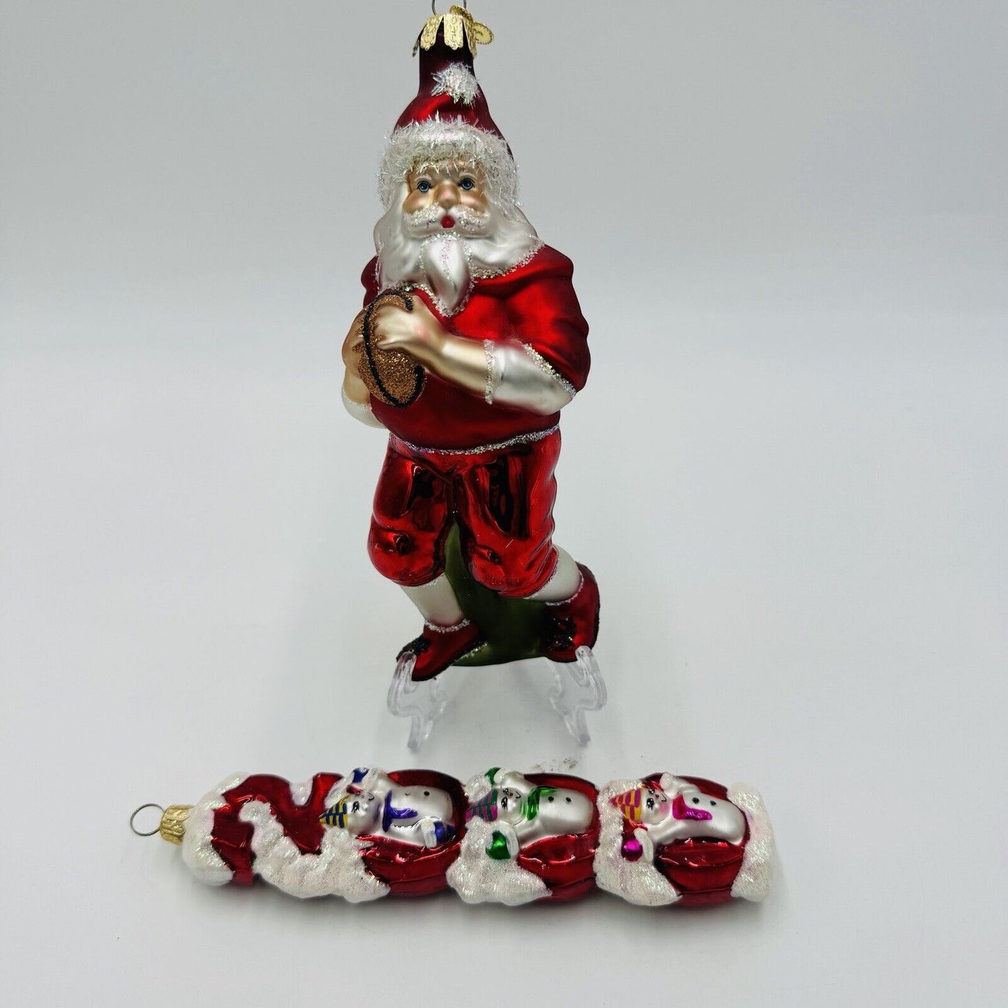 Rare Old World Art Glass Christmas Ornaments American Football Santa