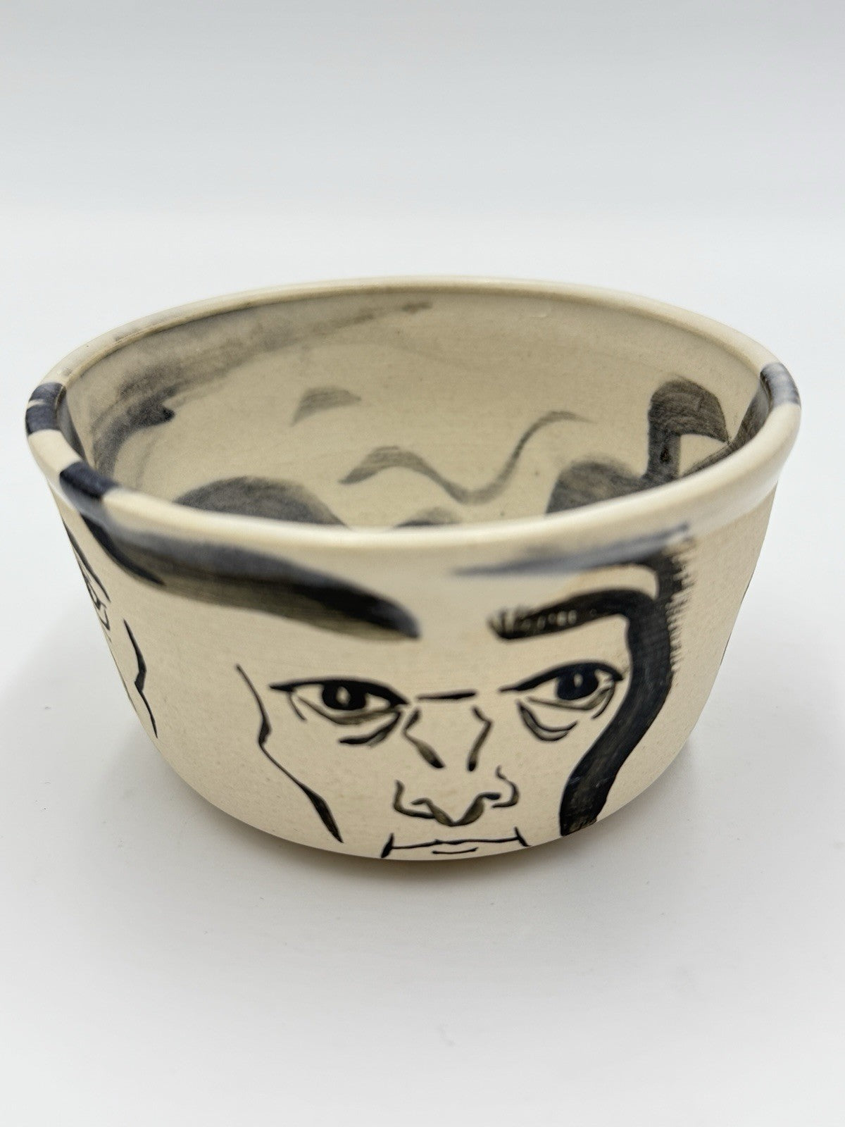Rare Signed Studio Art Pottery Wretched Stench By B Clower Bowl Expressionist