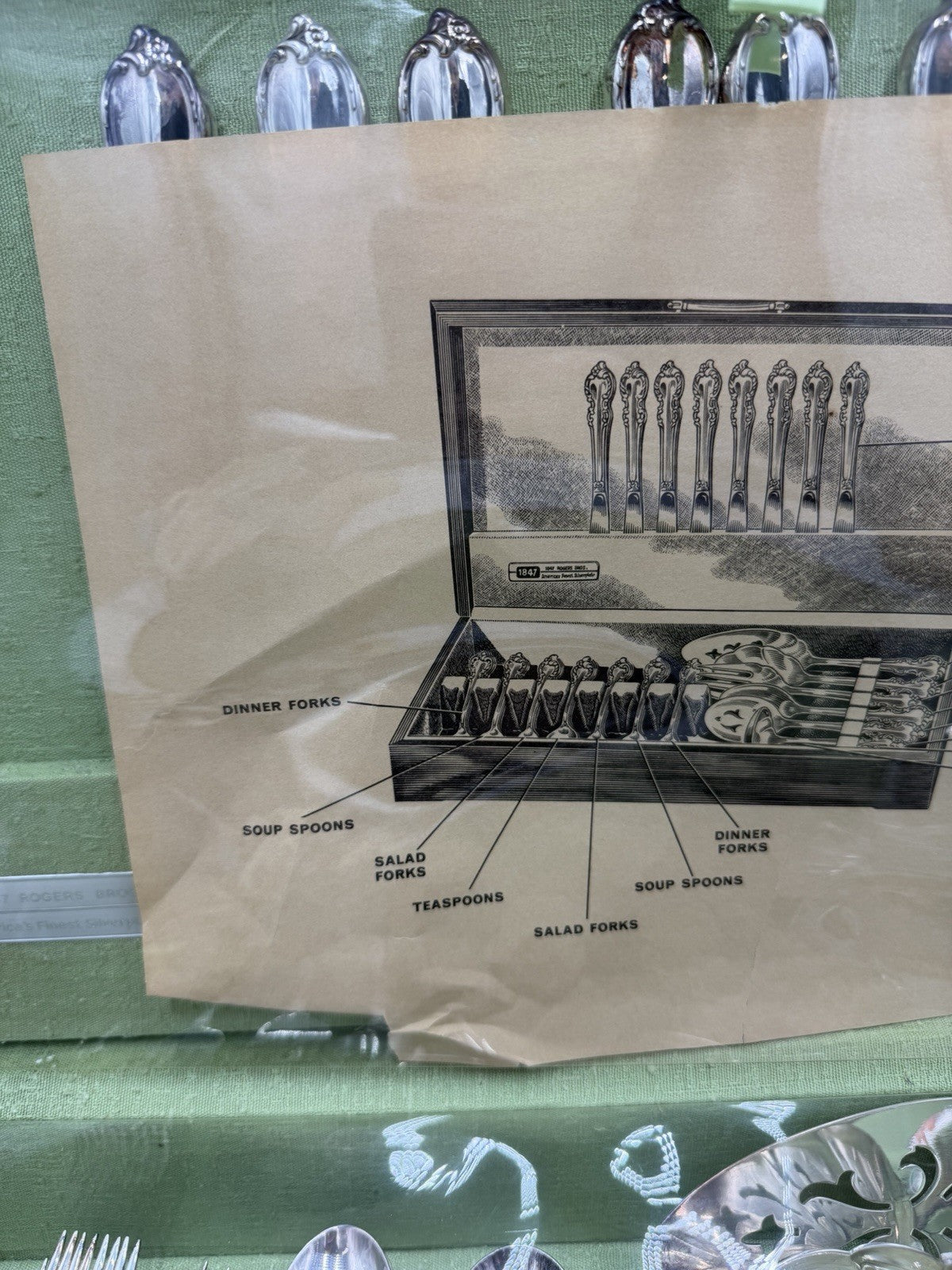 Vtg Rogers Bros 1847 Flatware Silver Plate 48 PCs New Set Reflection Pattern