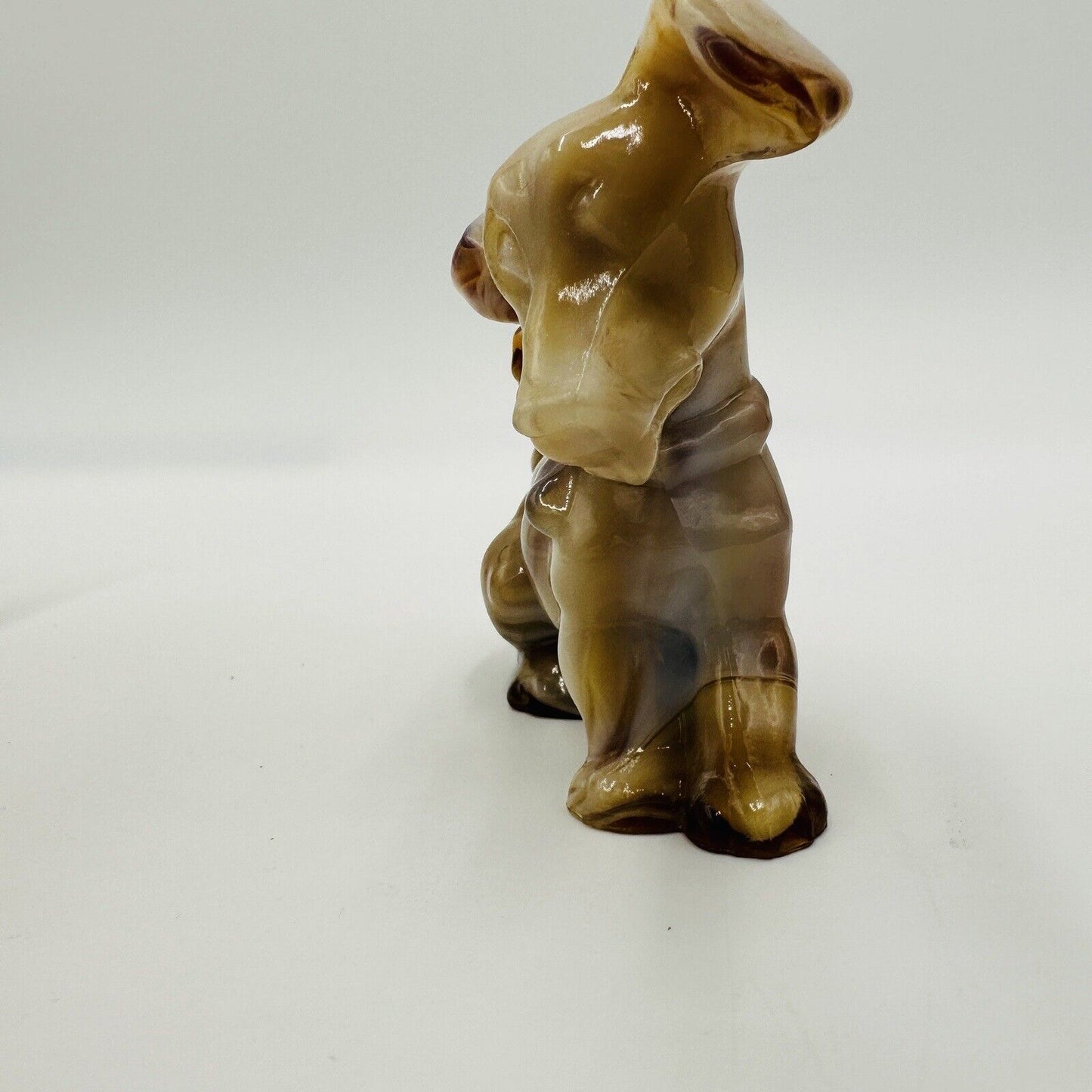 Imperial Art Glass Dog Figurine End O’day Glass Caramel Slag Collection Vintage