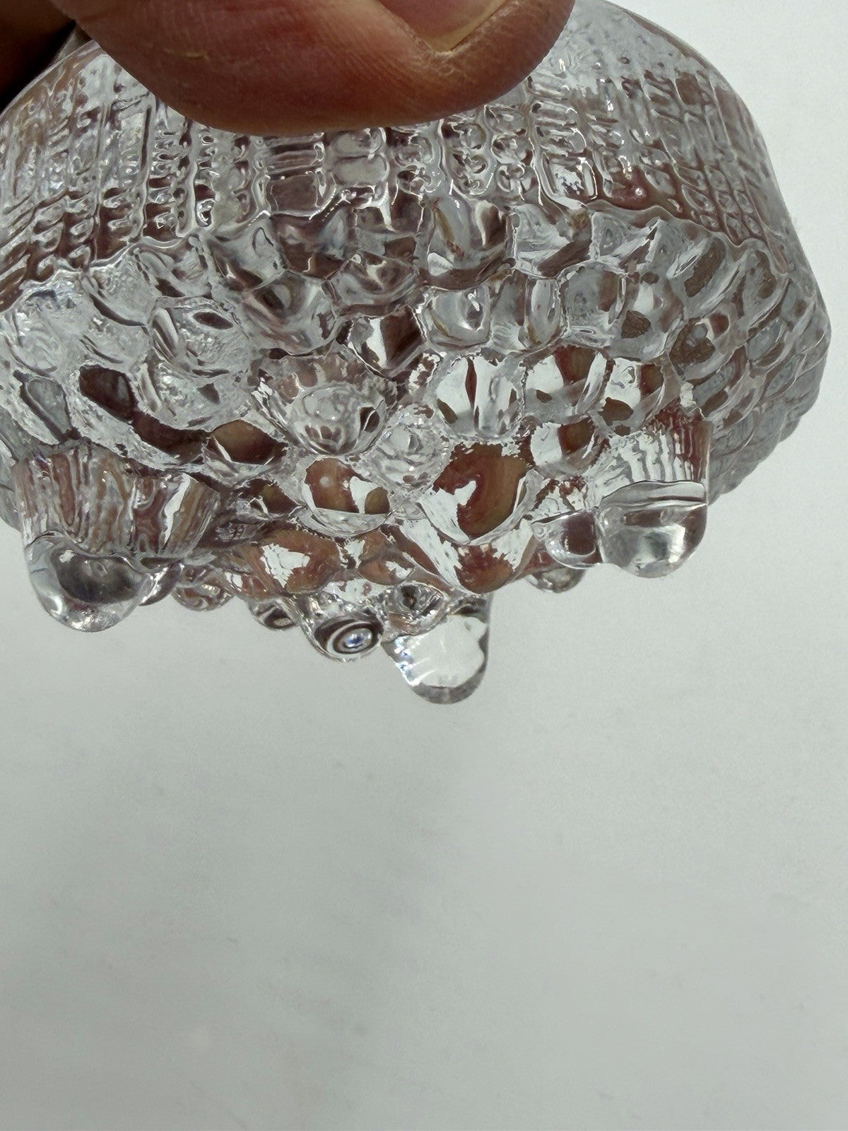 Iittala Crystal  Finland Ultima Thule Pat Wirkkala Design Candle Holders Hobnail