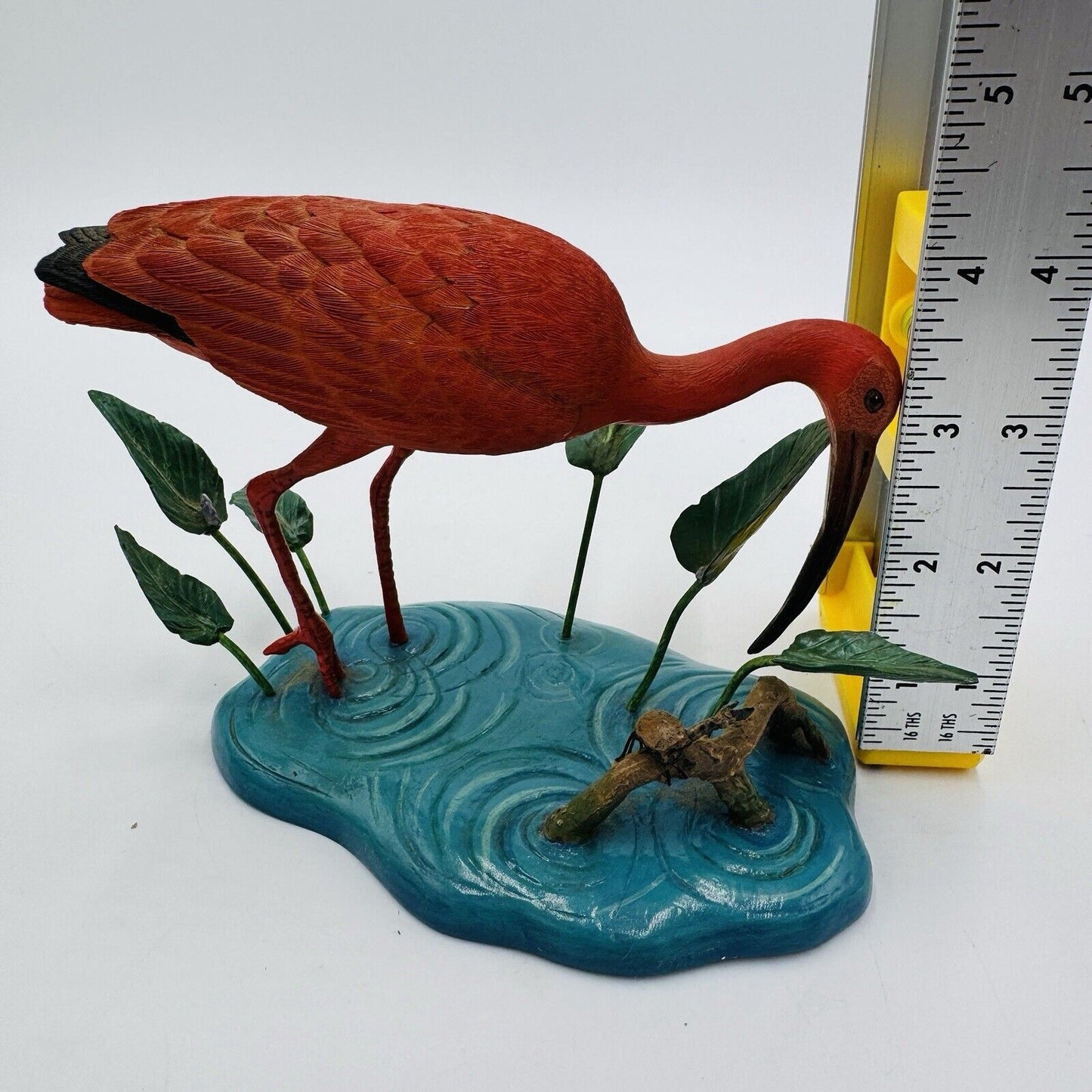 The Danbury Mint Scarlet Hunter Ibis Bird Figurine By Jeff Rechin 4” X 6”vintage