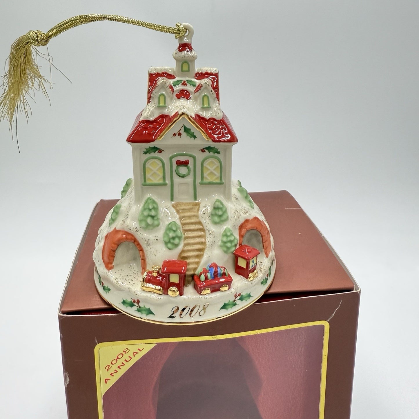Lenox 2008 Annual Holiday Ride Ornament Porcelain Figurine Christmas 4in