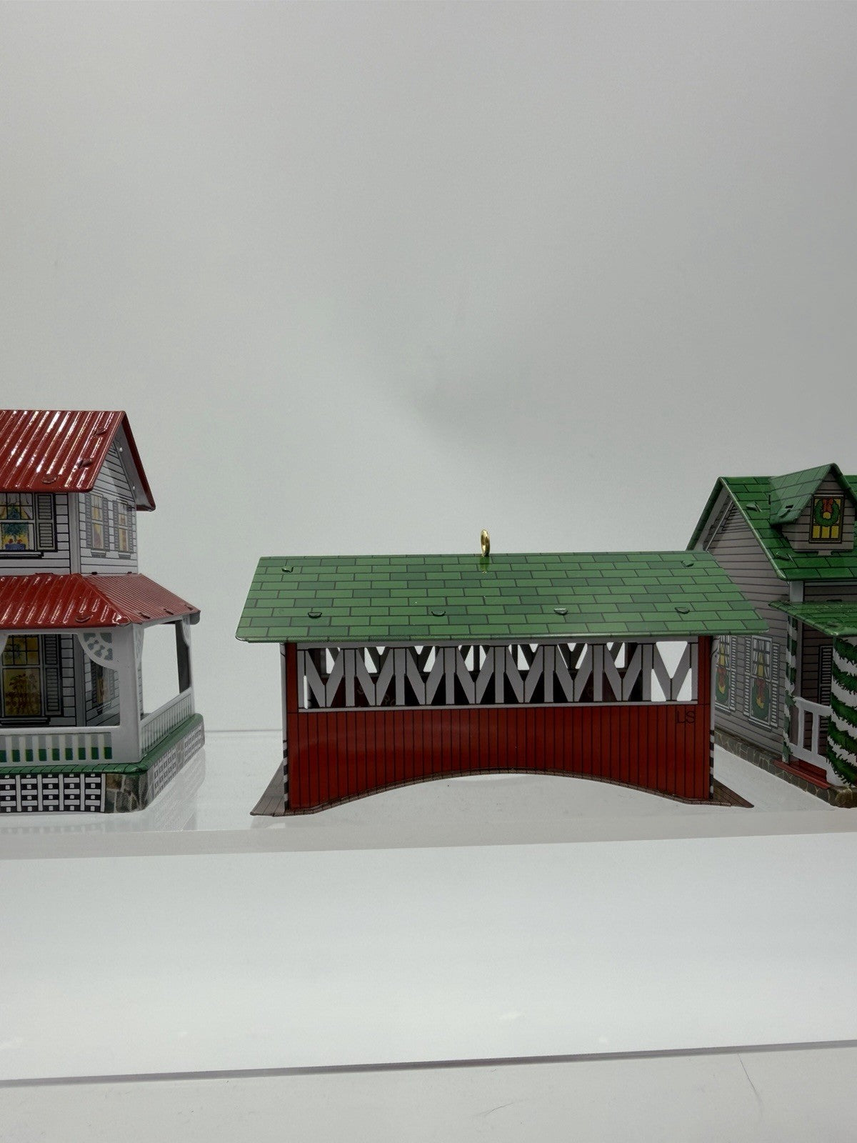 Hallmark Pressed Tin Ornaments Town & Country Series 1999-2003 Christmas 8 Pcs