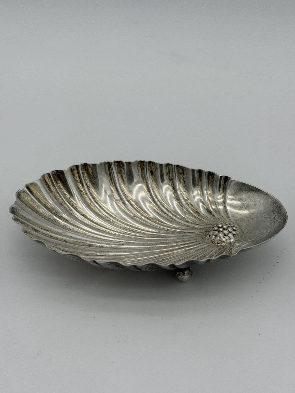 Antique Sterling silver  Manchester scallop shell bonbon candy bowl Dish Tray