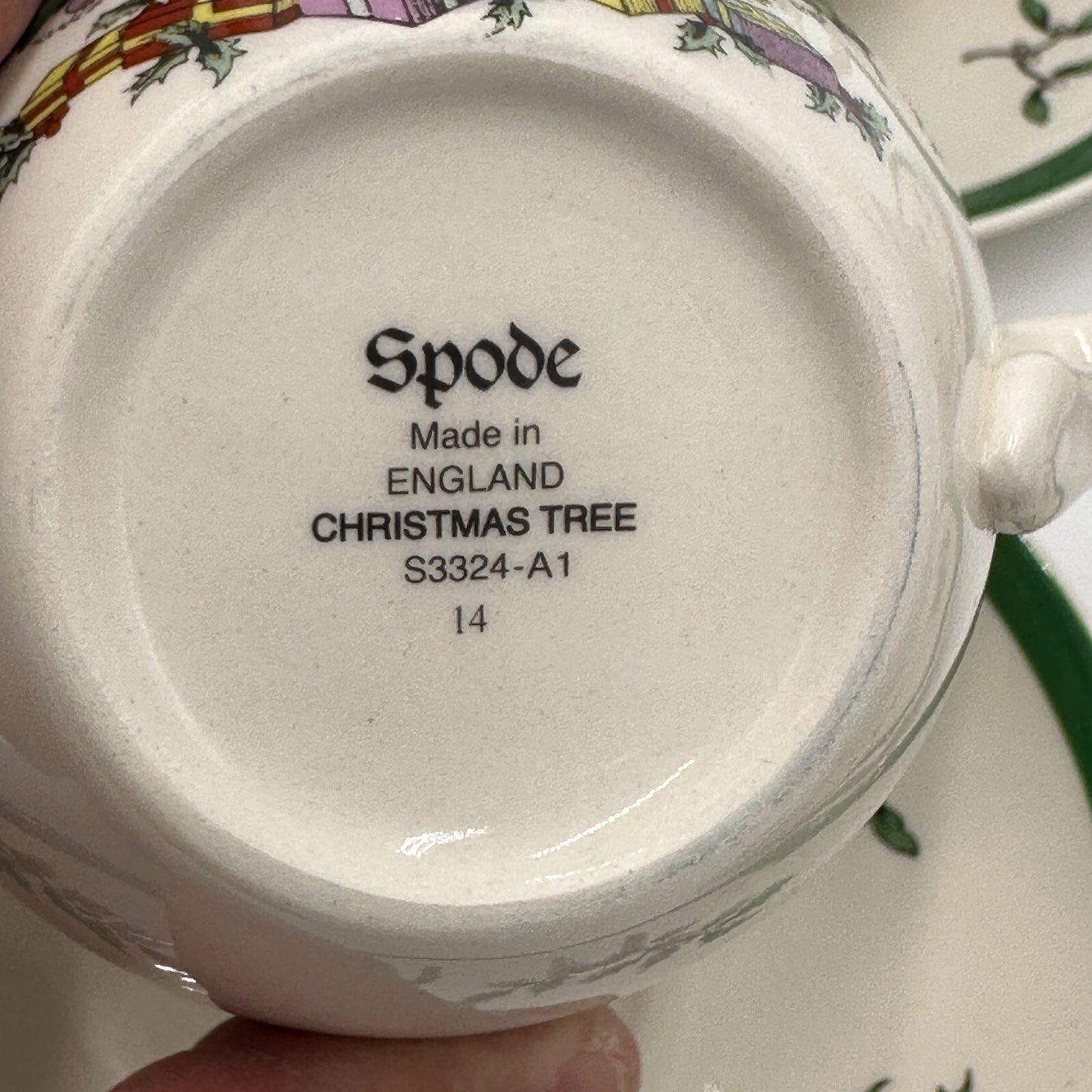Spode Christmas Tree Cup And Saucer Set 1980s England Mint Vintage