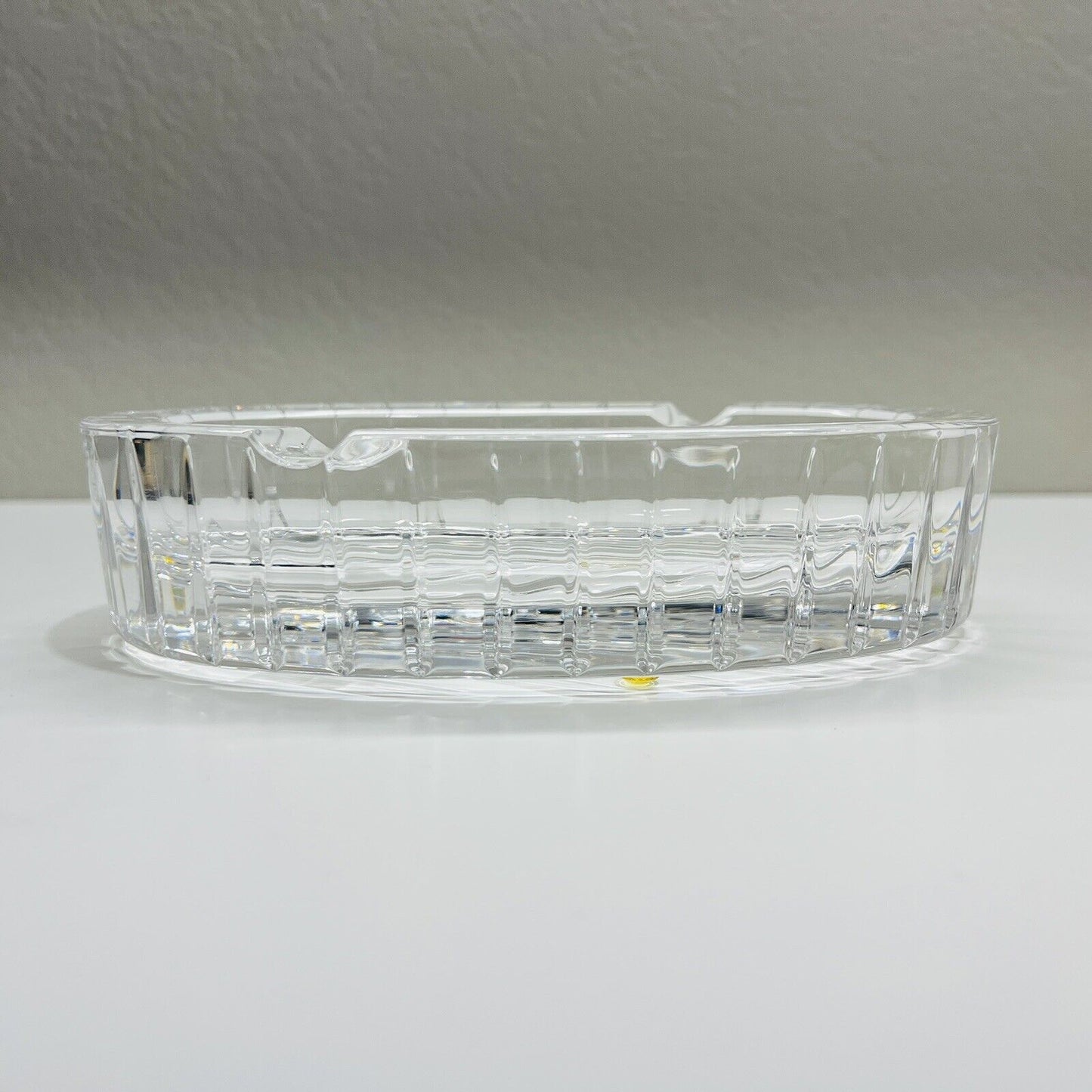 Mario Cioni Ashtray Crystal Glass Signed 7.5" L x 4.5" W x 1.75" H Made in Italy