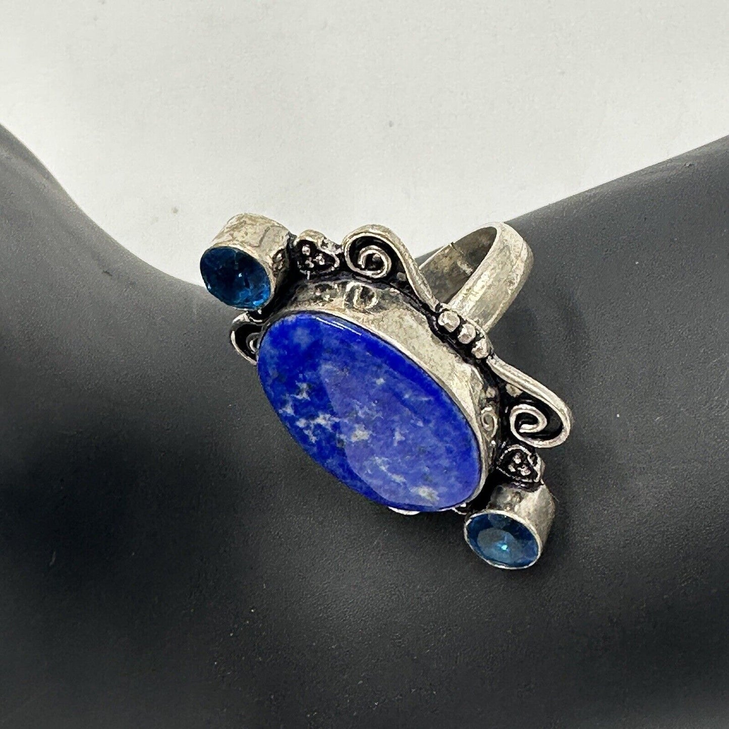 Lapis Women's Jewelry Ring Size 5 Sterling Silver 925 Lazuli Blue Antique