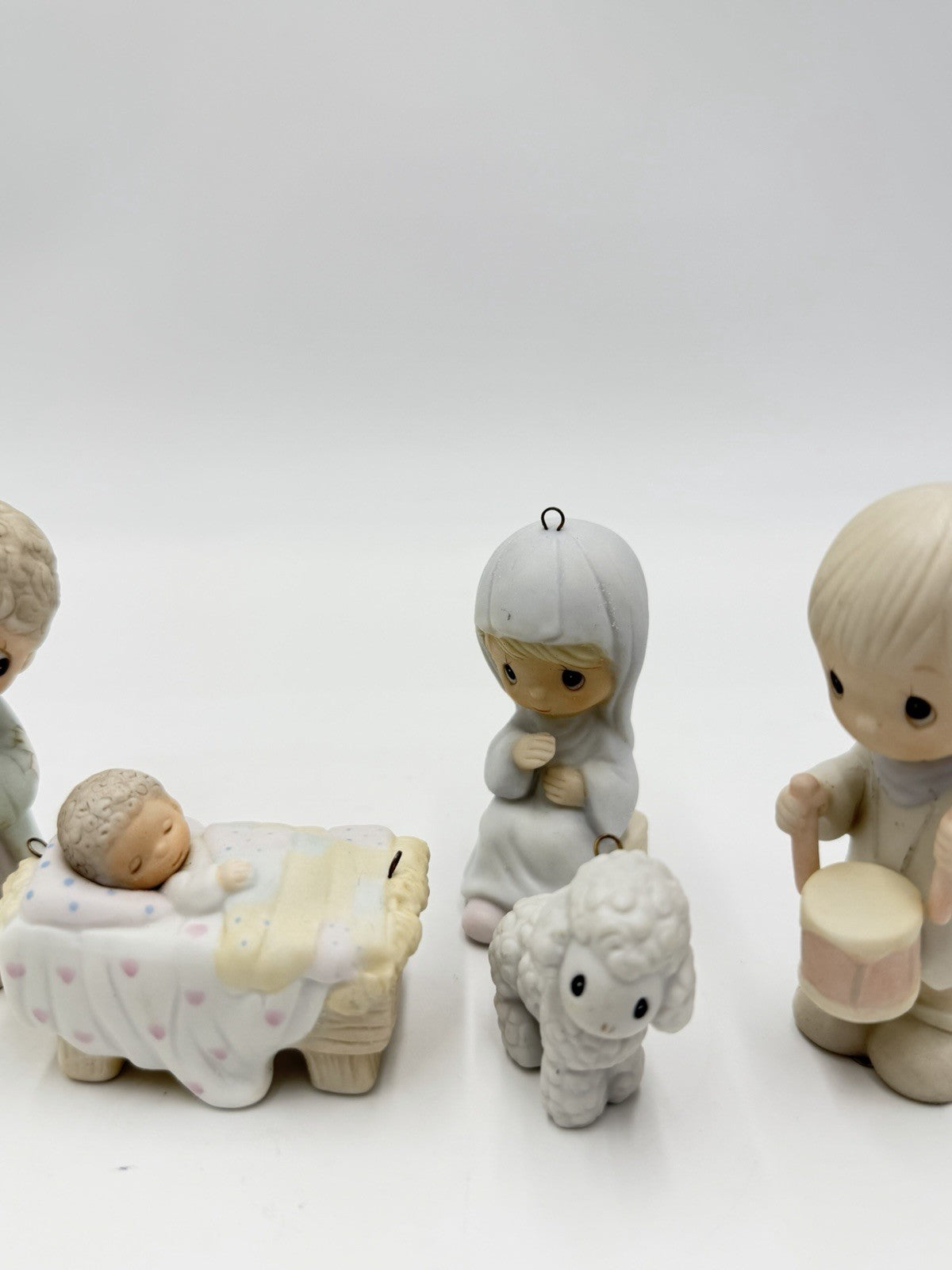 Precious Moments Enesco Miniature Nativity Christmas Ornaments Porcelain