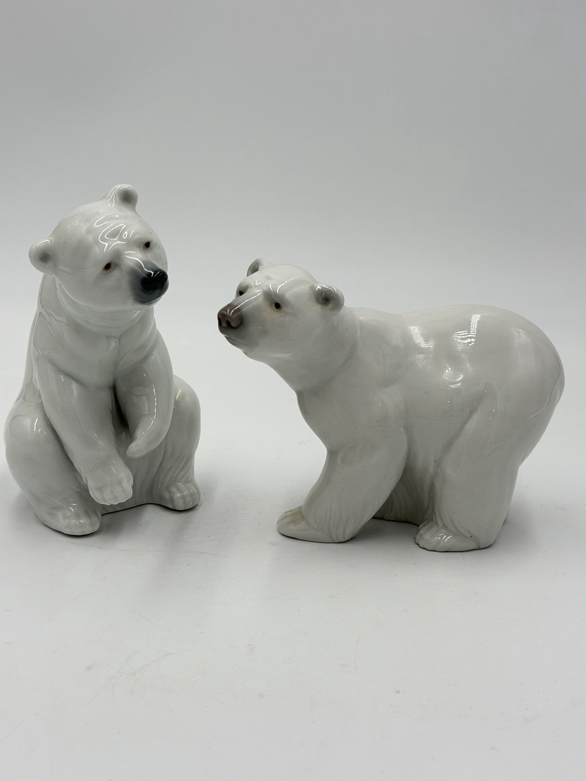Lladro Polar Spain Porcelain Pair Polar Beats Figurine White  Juan Huerta 70s