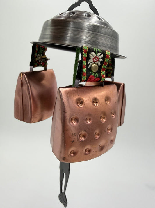 Vintage Alberto SA Mobaco Switzerland Cowbell Chimes Doorbell 9” Goat