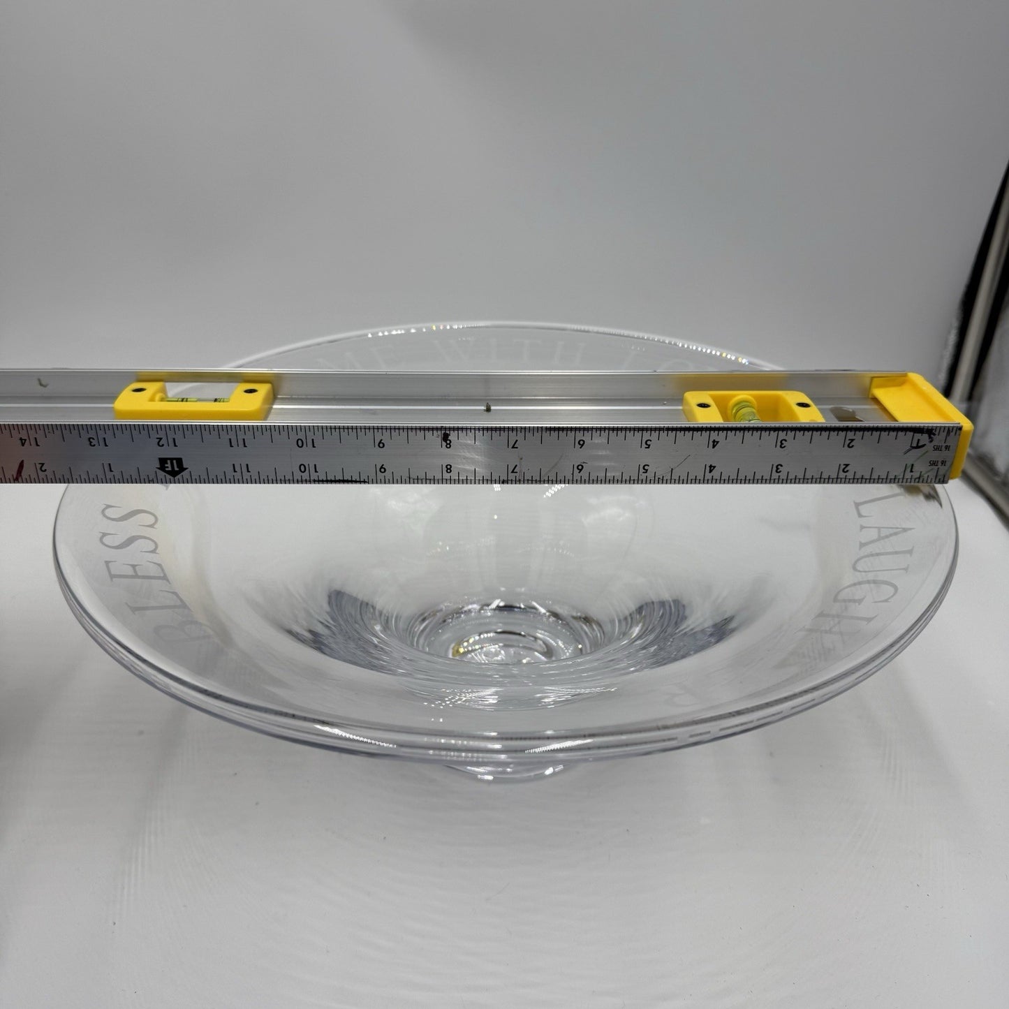 Simon Pearce Bless Bless This Home Love & Laughter Crystal Centerpiece Bowl 14in