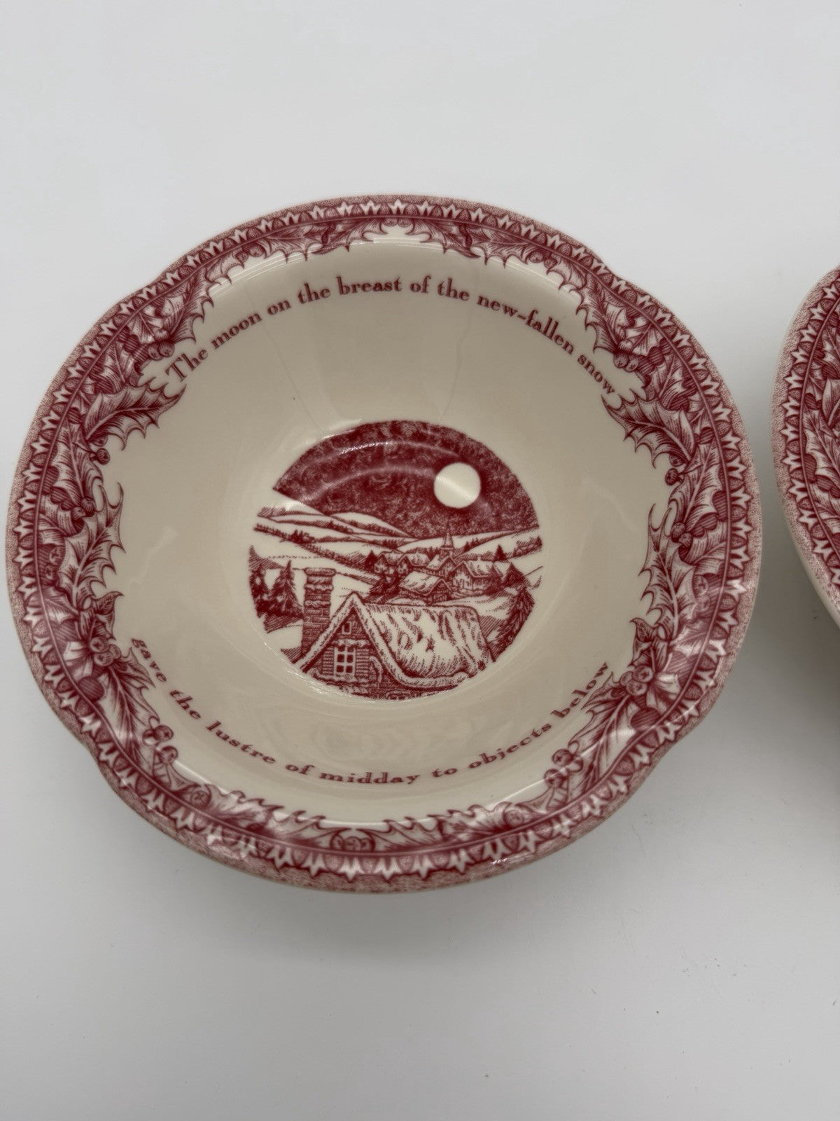 Johnson Brothers Red Porcelain Twas The Night Cereal Bowl Porcelain England 2