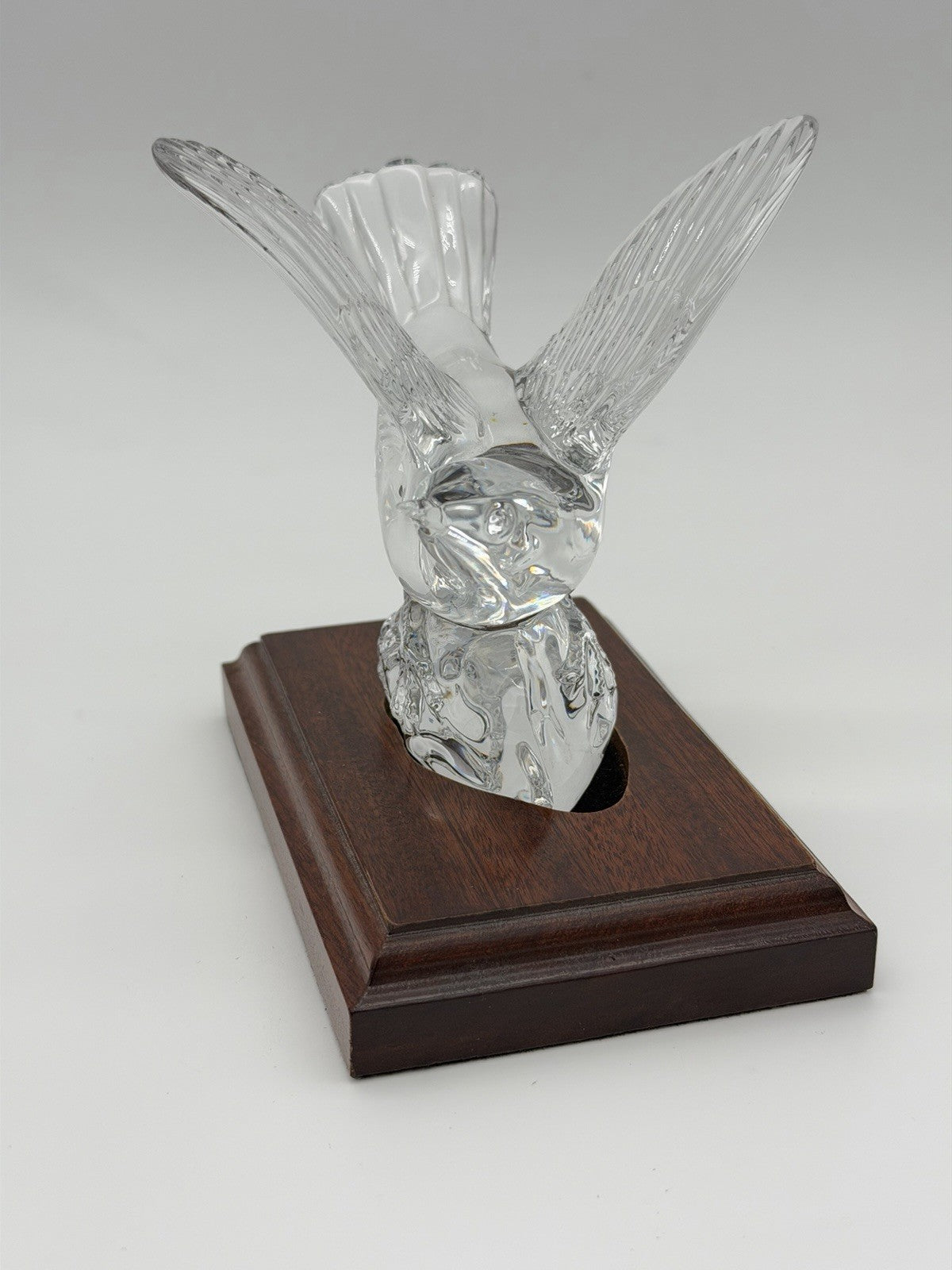 Waterford Crystal Collectors Society NIGHTINGALE Bird Figurine Wood Base