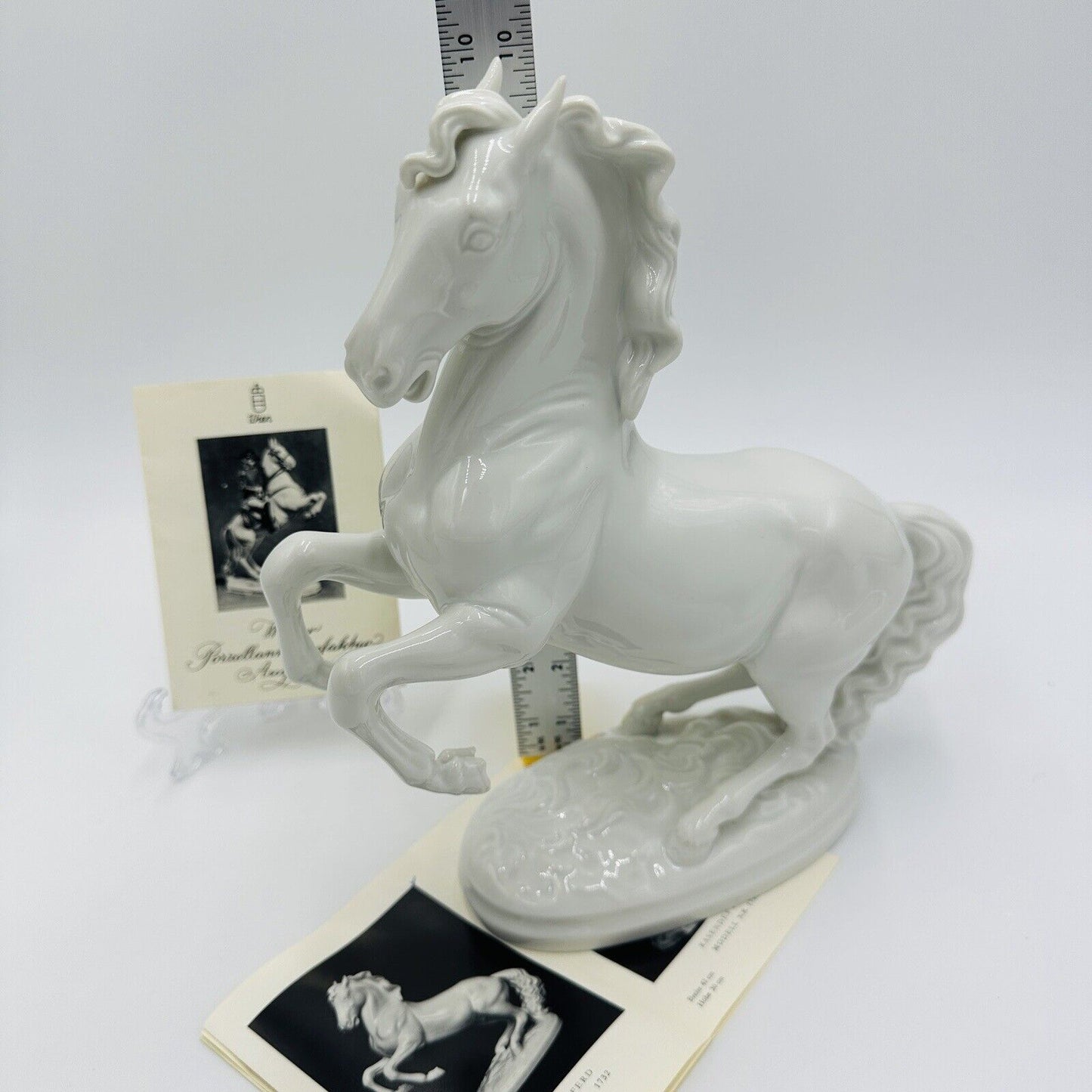 Wien Augarten Horse Porcelain Figurine Vienna Austria 1932 COA Porzellan White