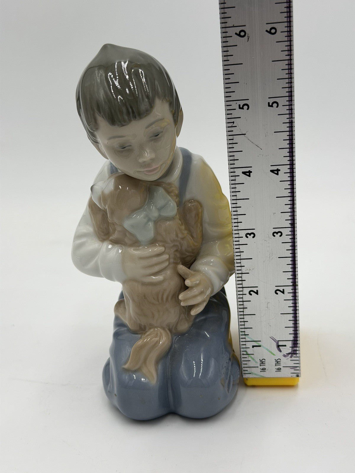 NAO by Lladro Spain Porcelain Boy with Puppy Forever Friends Figurine