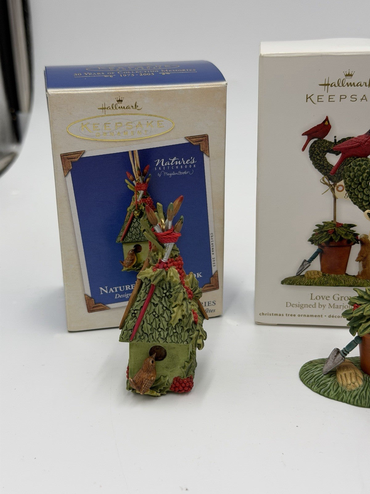 Hallmark Marjolein Bastin Natures Sketchbook Christmas Ornaments Set 4