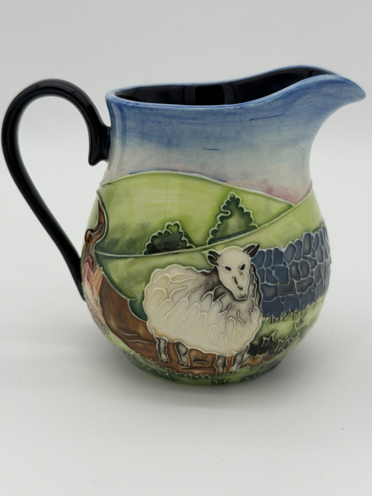 Rare Old Tupton Ware Art Pottery England Farmyard Pitcher/jug 4” Embossed Farm